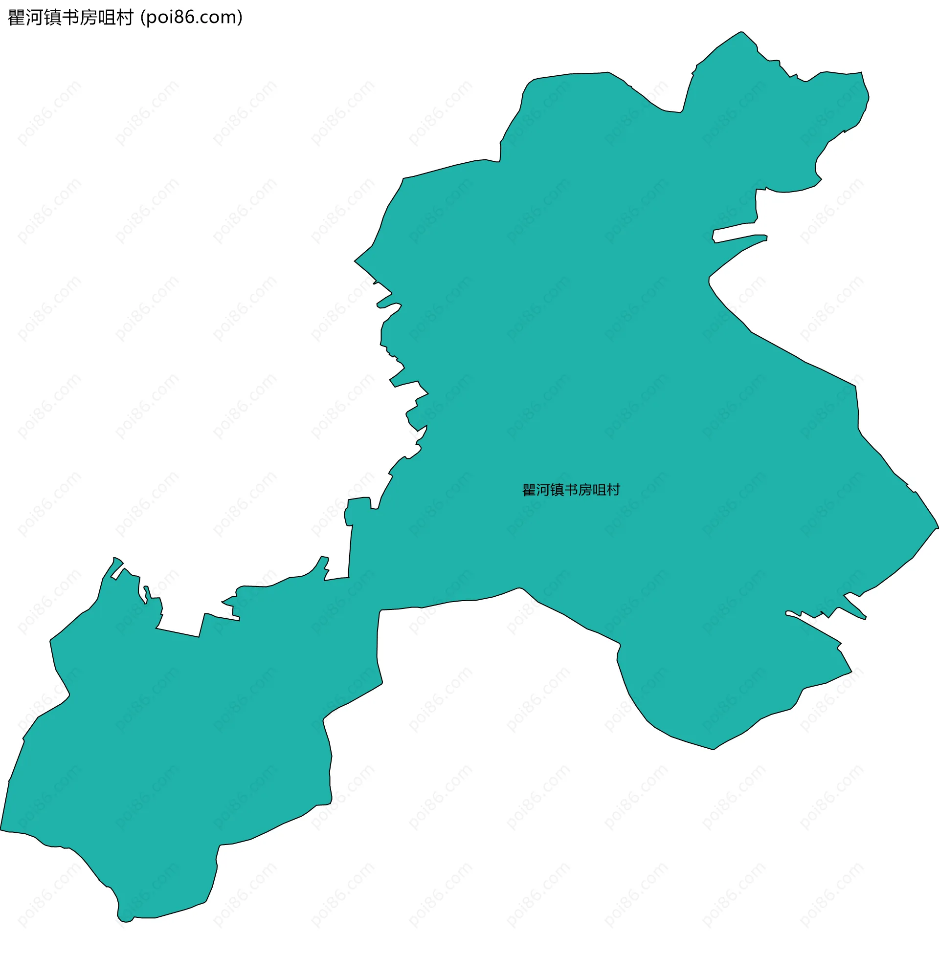 瞿河镇书房咀村边界地图