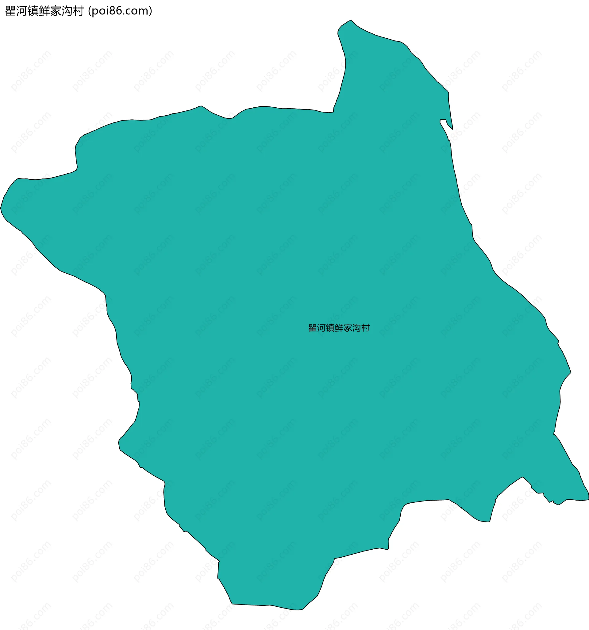 瞿河镇鲜家沟村边界地图