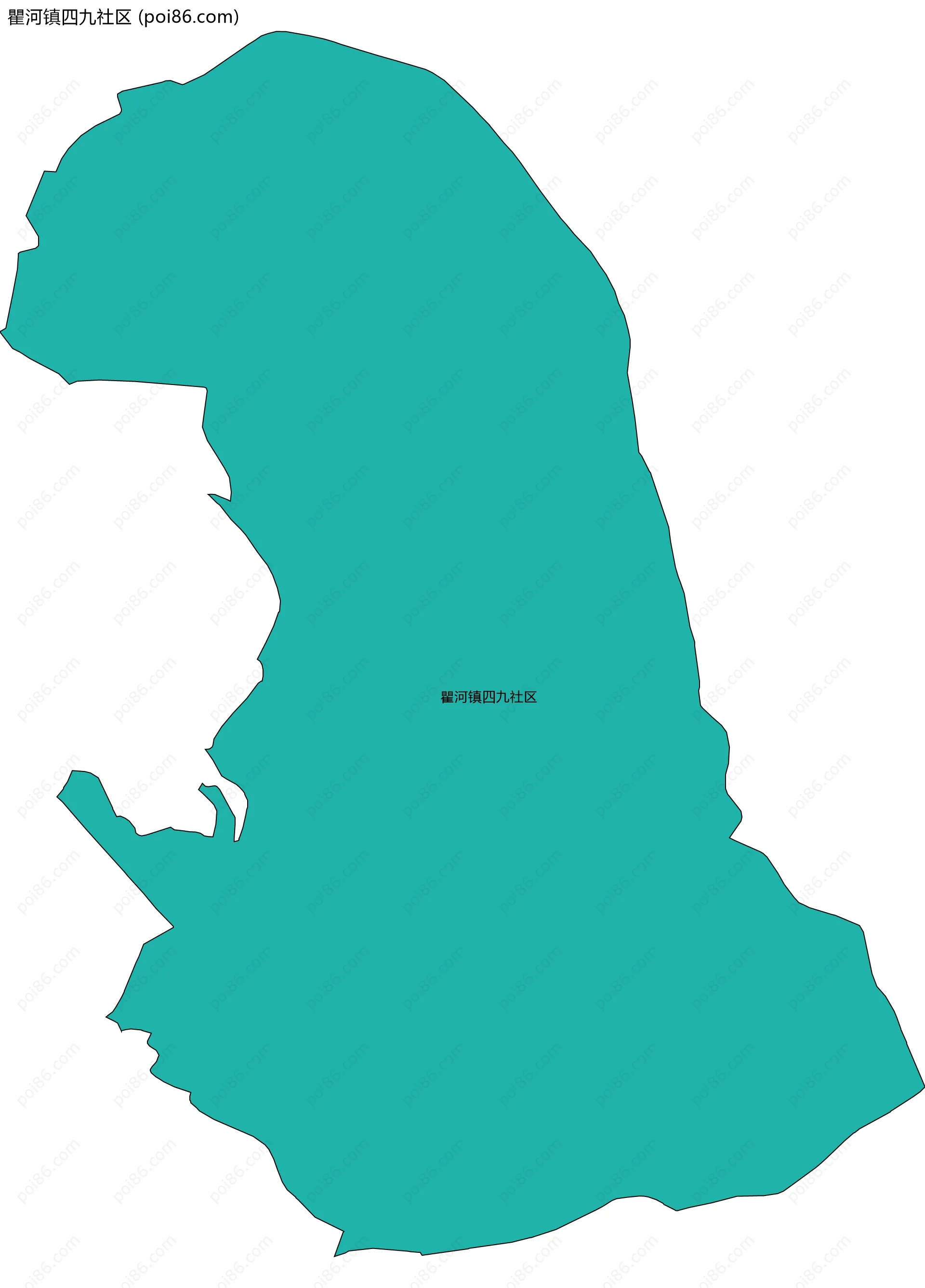 瞿河镇四九社区边界地图