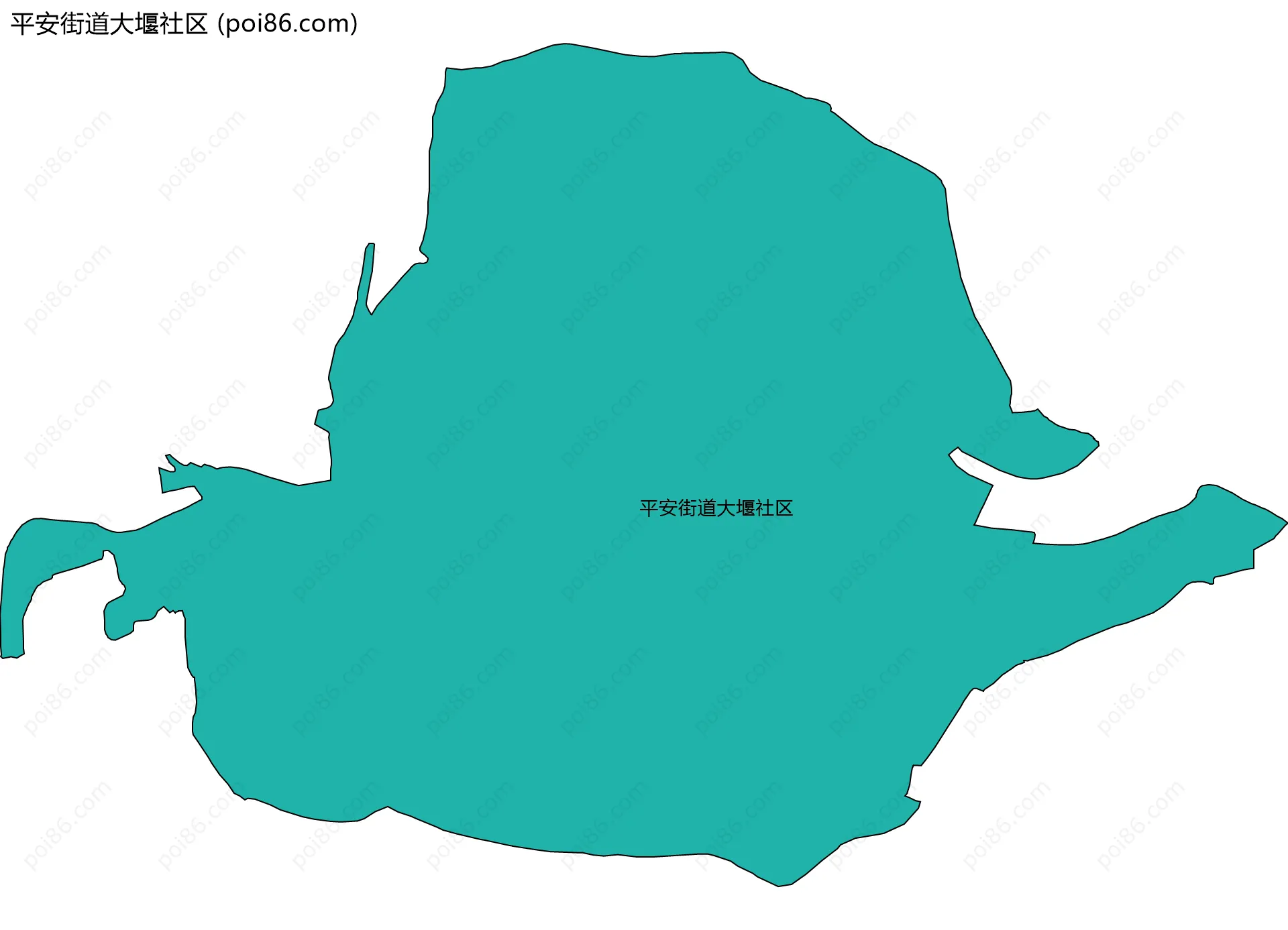 平安街道大堰社区边界地图