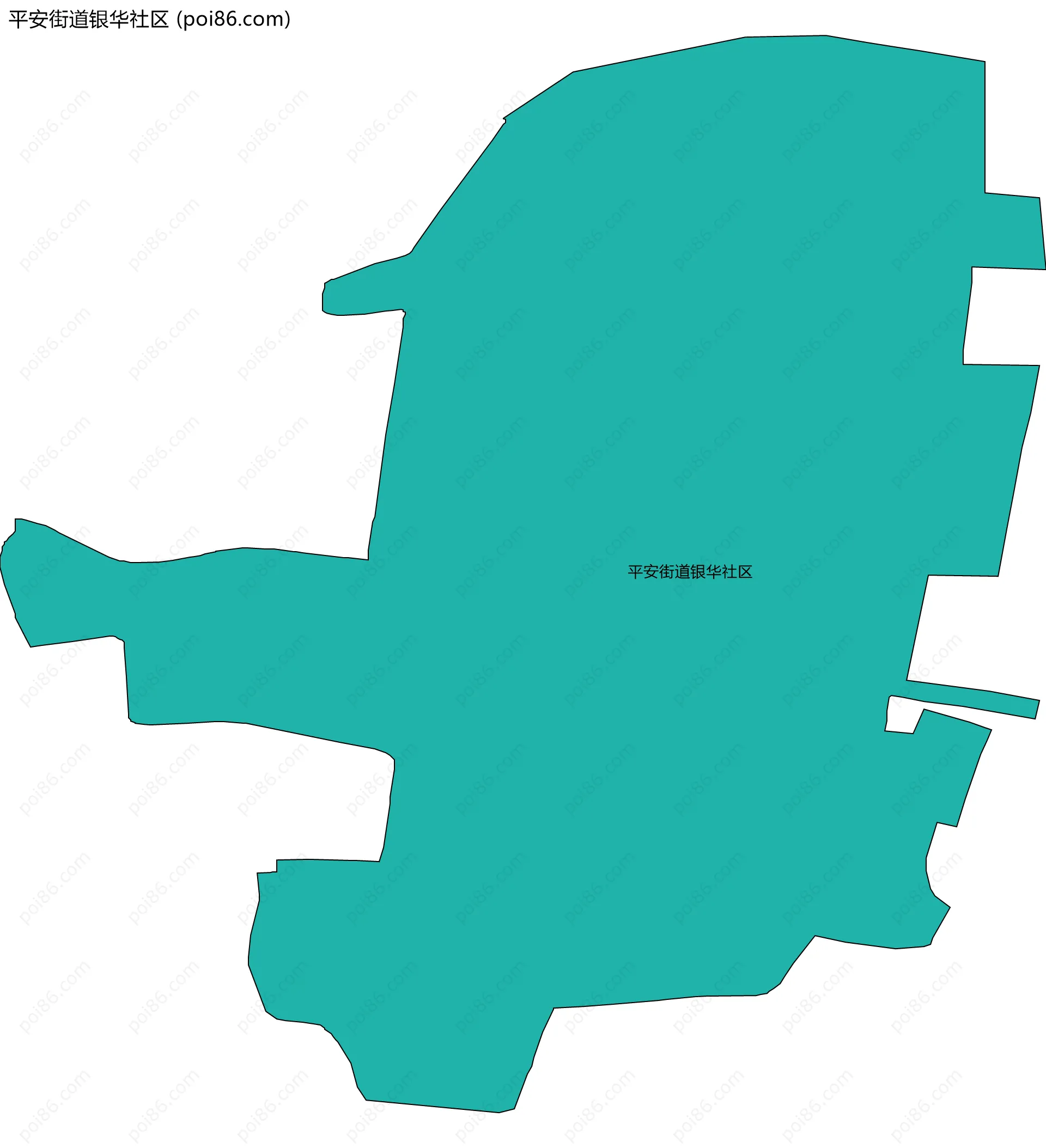 平安街道银华社区边界地图