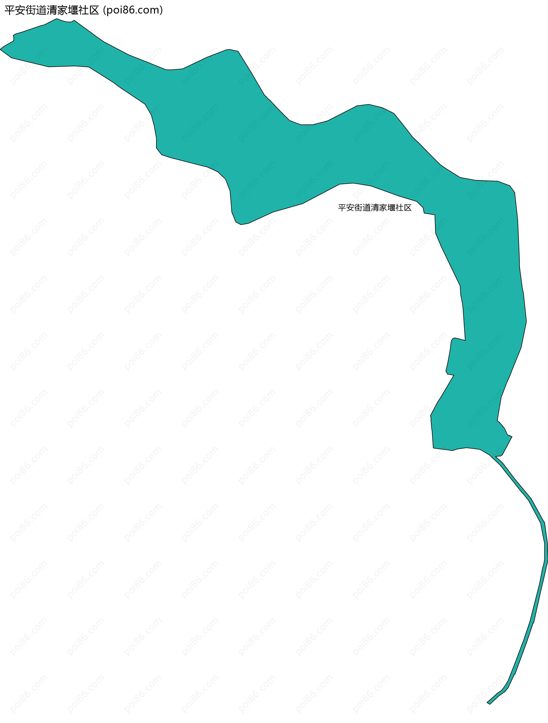 平安街道清家堰社区边界地图