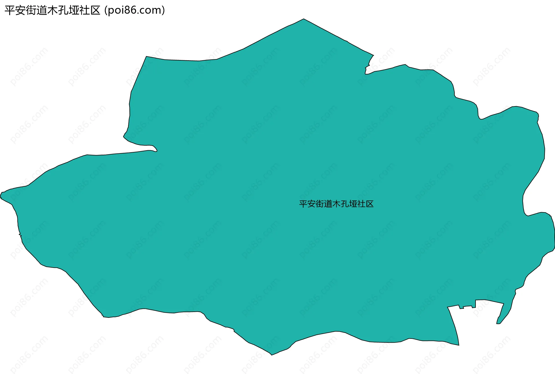 平安街道木孔垭社区边界地图