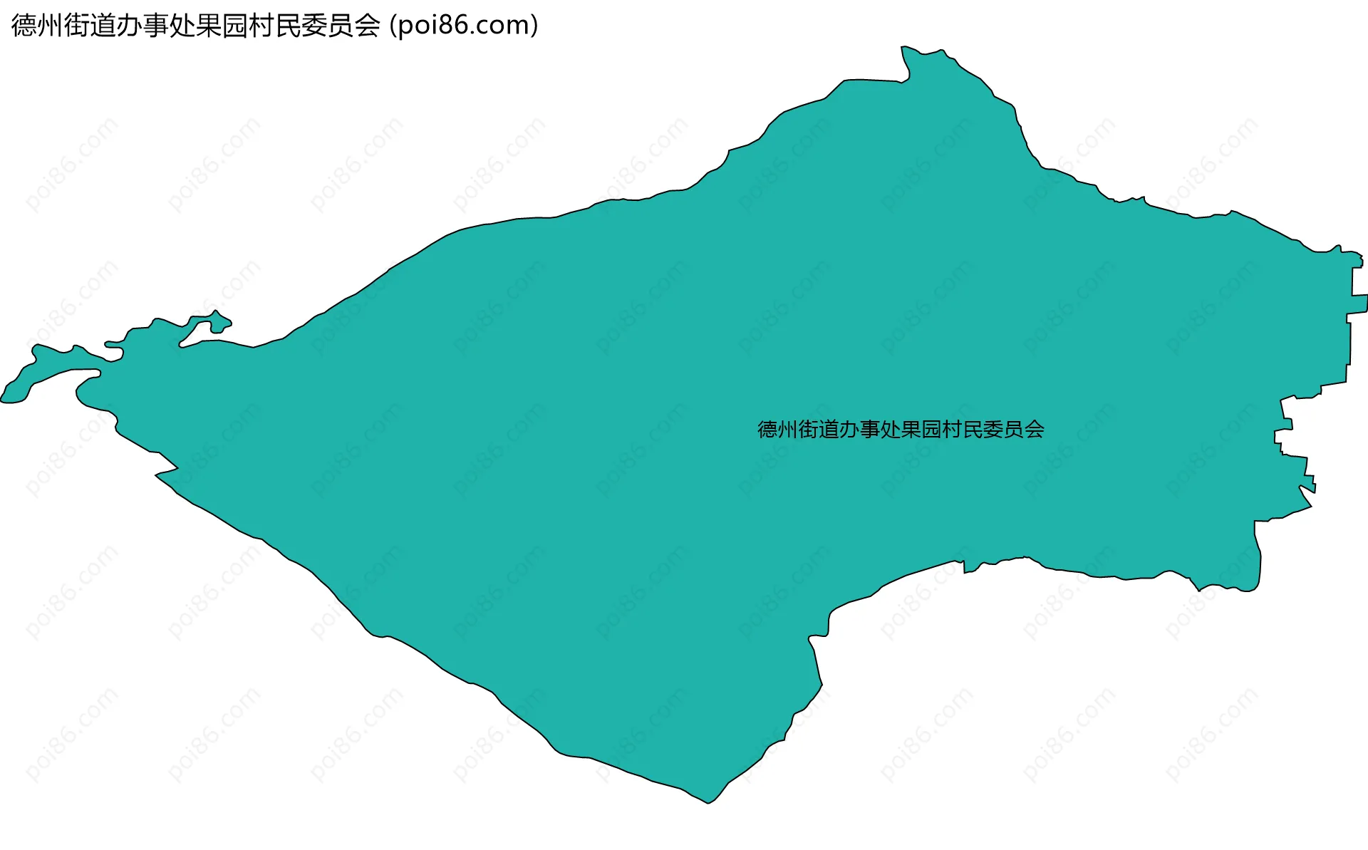德州街道办事处果园村民委员会边界地图