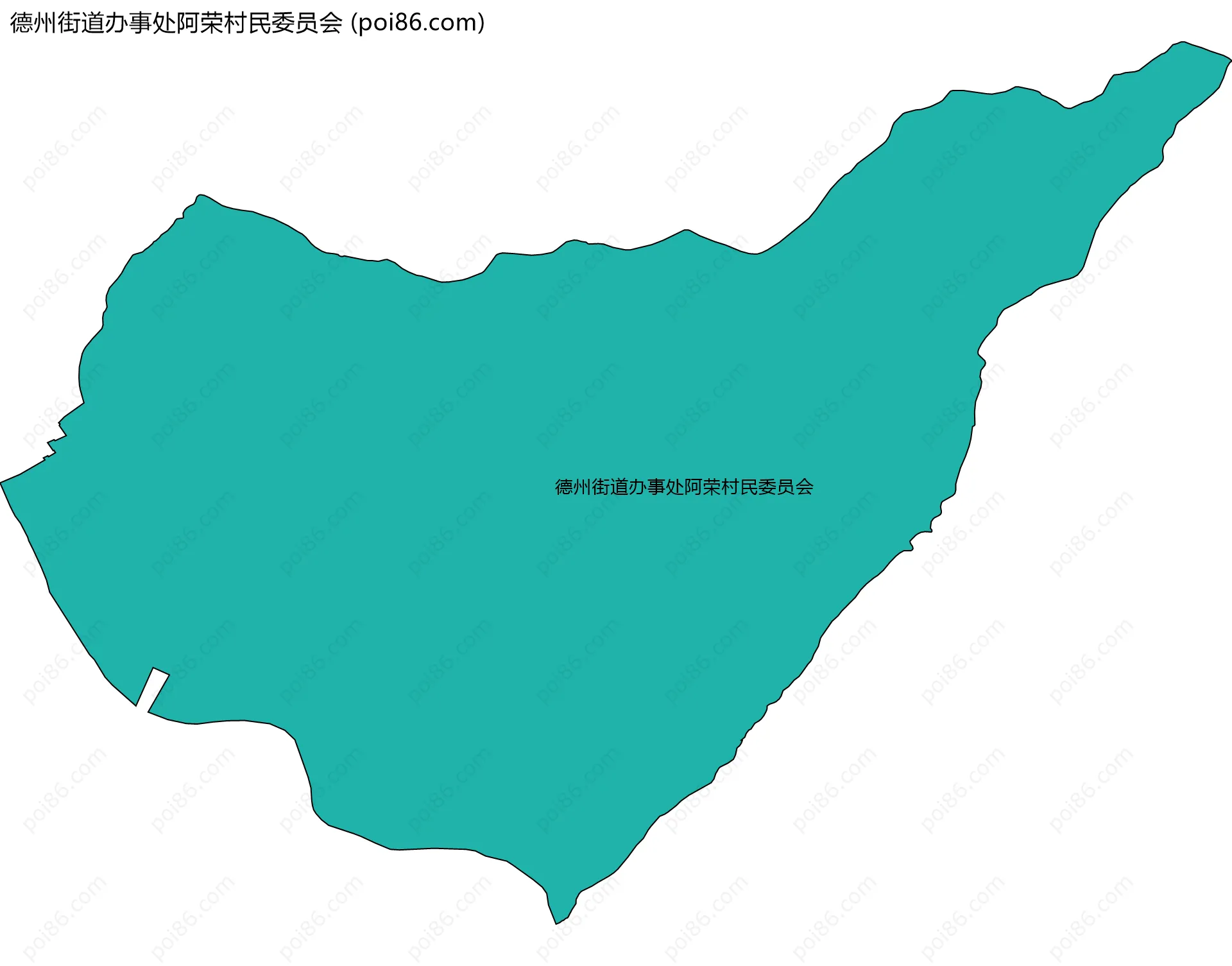 德州街道办事处阿荣村民委员会边界地图