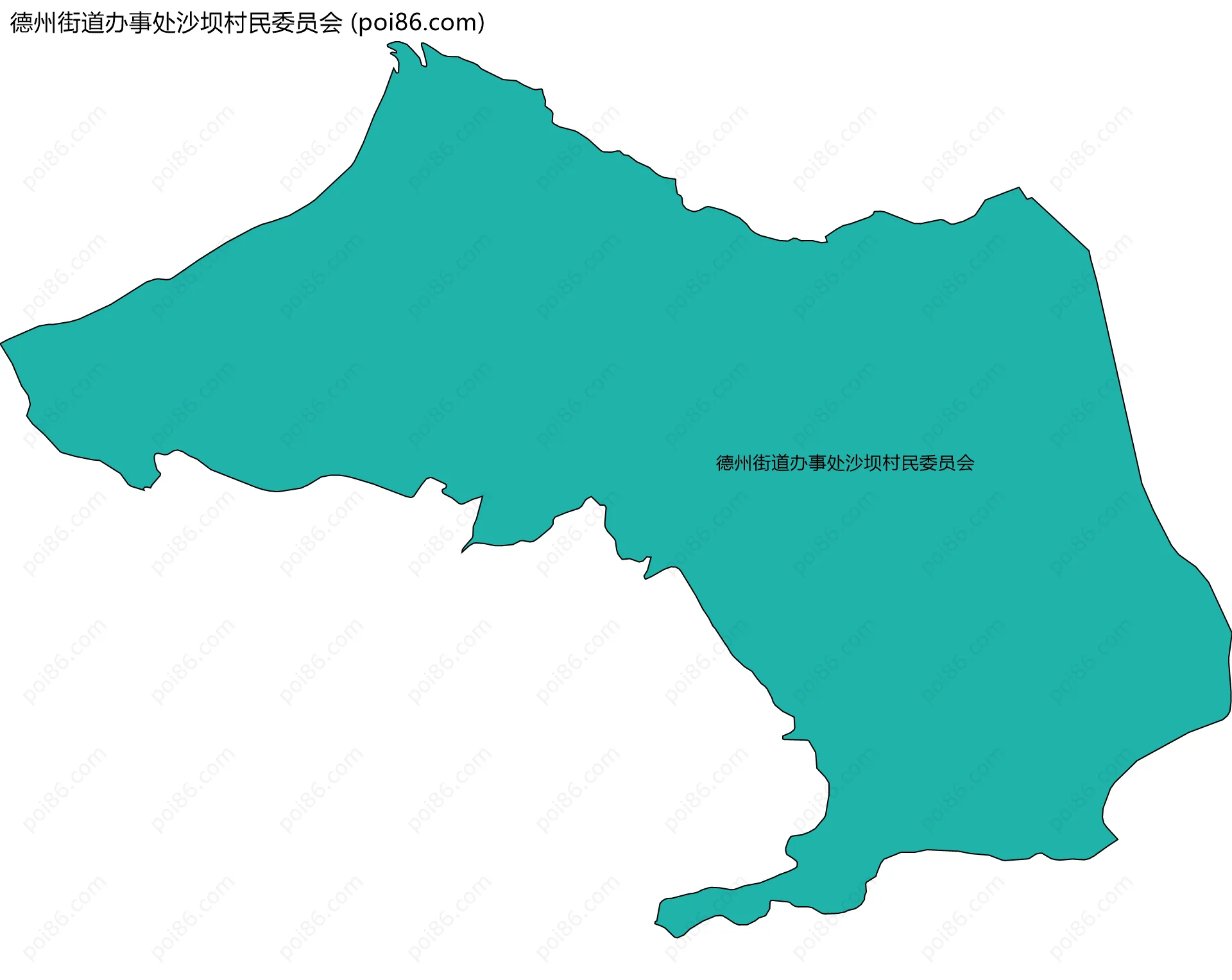 德州街道办事处沙坝村民委员会边界地图