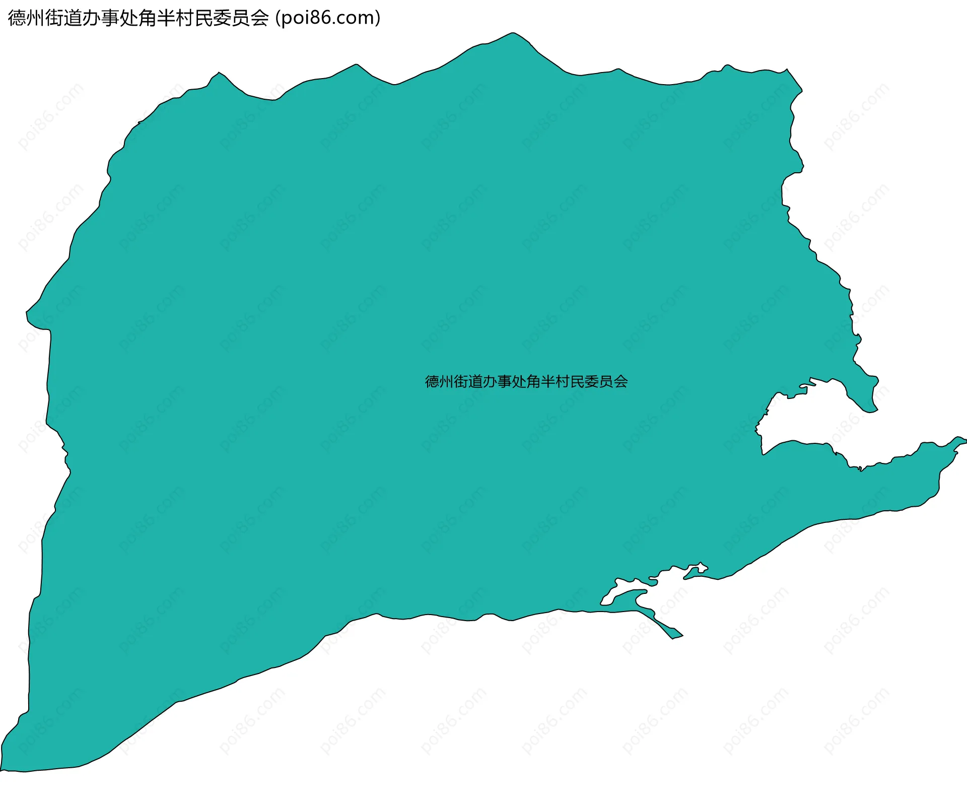 德州街道办事处角半村民委员会边界地图