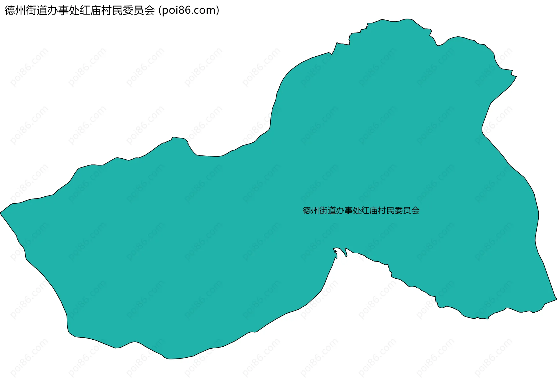 德州街道办事处红庙村民委员会边界地图
