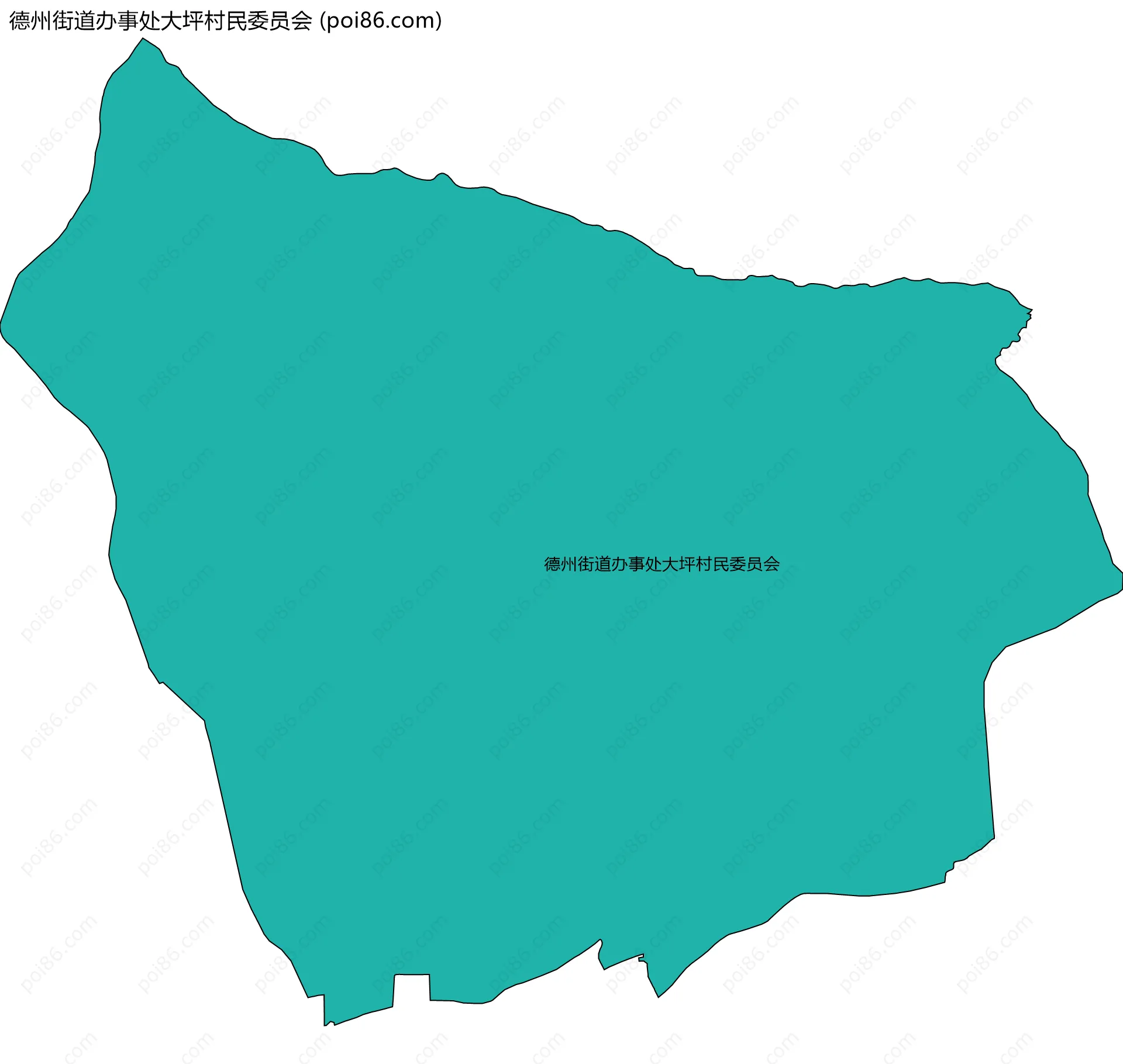 德州街道办事处大坪村民委员会边界地图