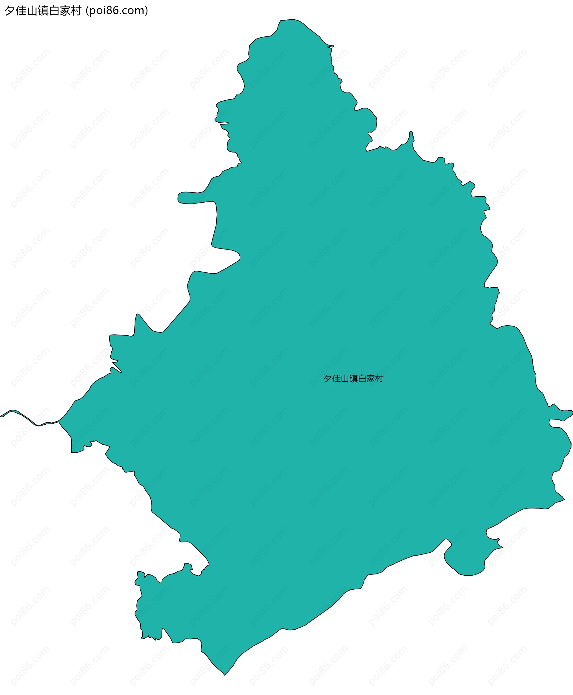 夕佳山镇白家村边界地图