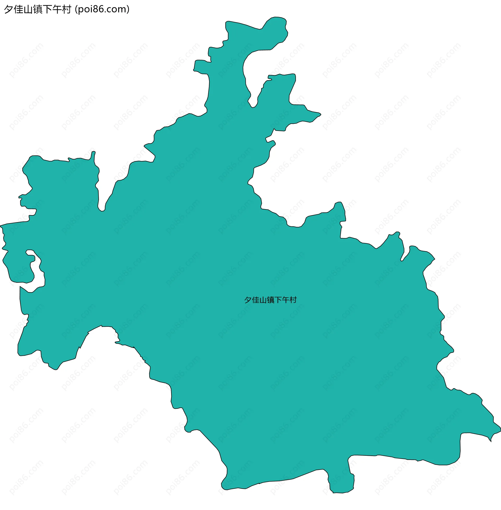 夕佳山镇下午村边界地图