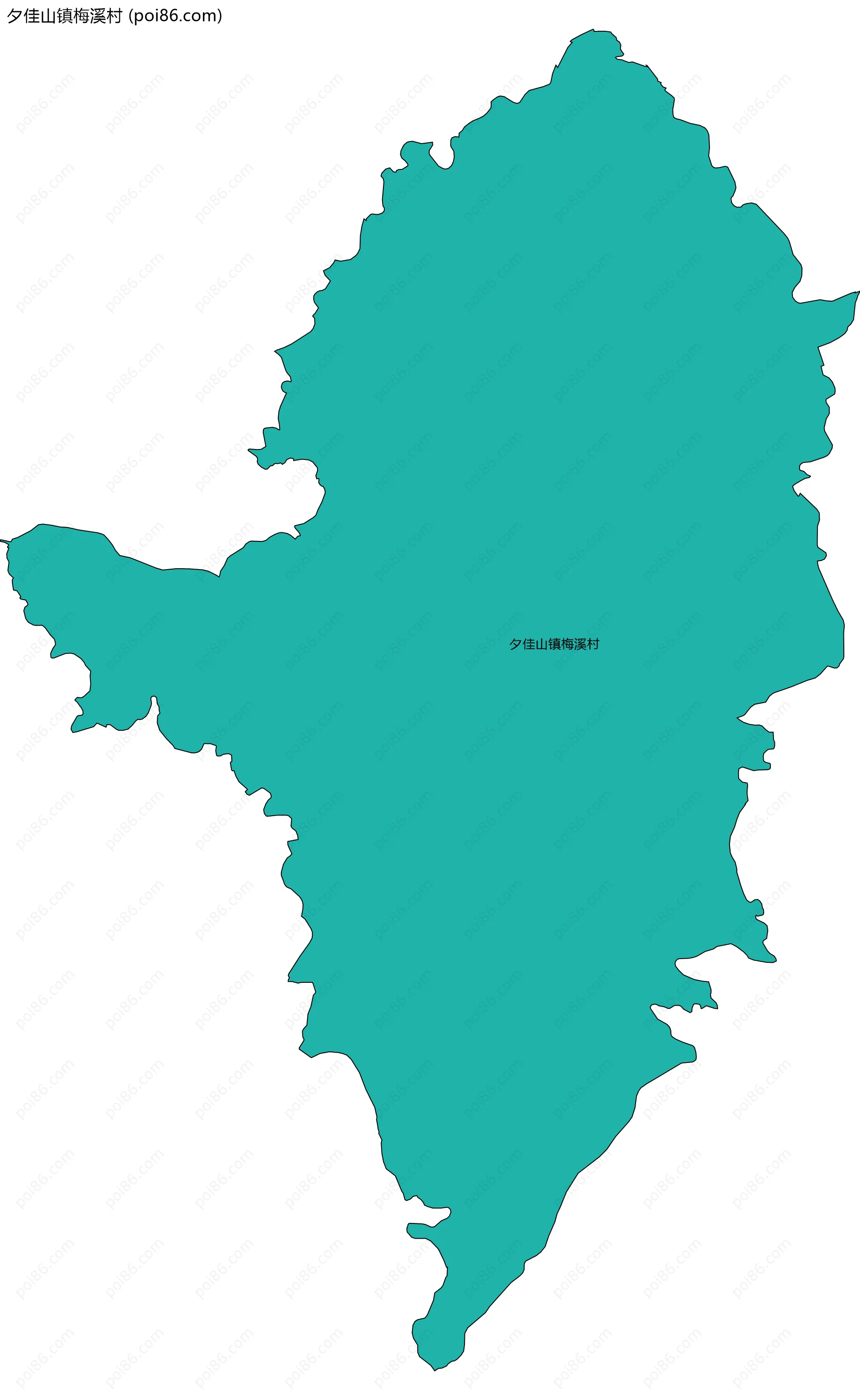 夕佳山镇梅溪村边界地图