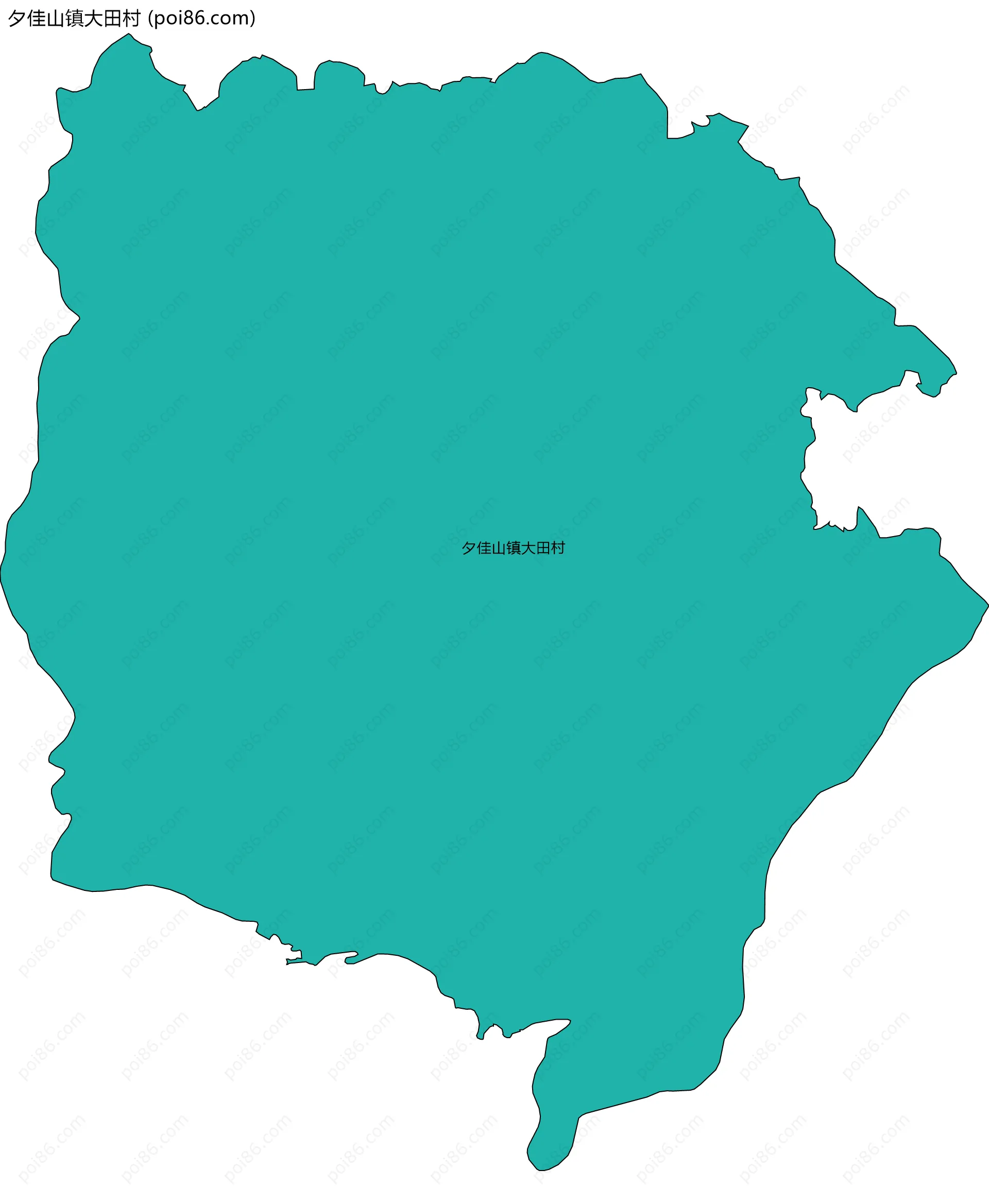 夕佳山镇大田村边界地图