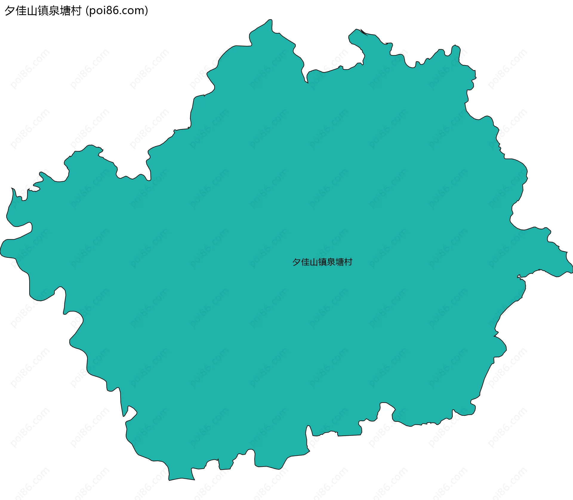 夕佳山镇泉塘村边界地图