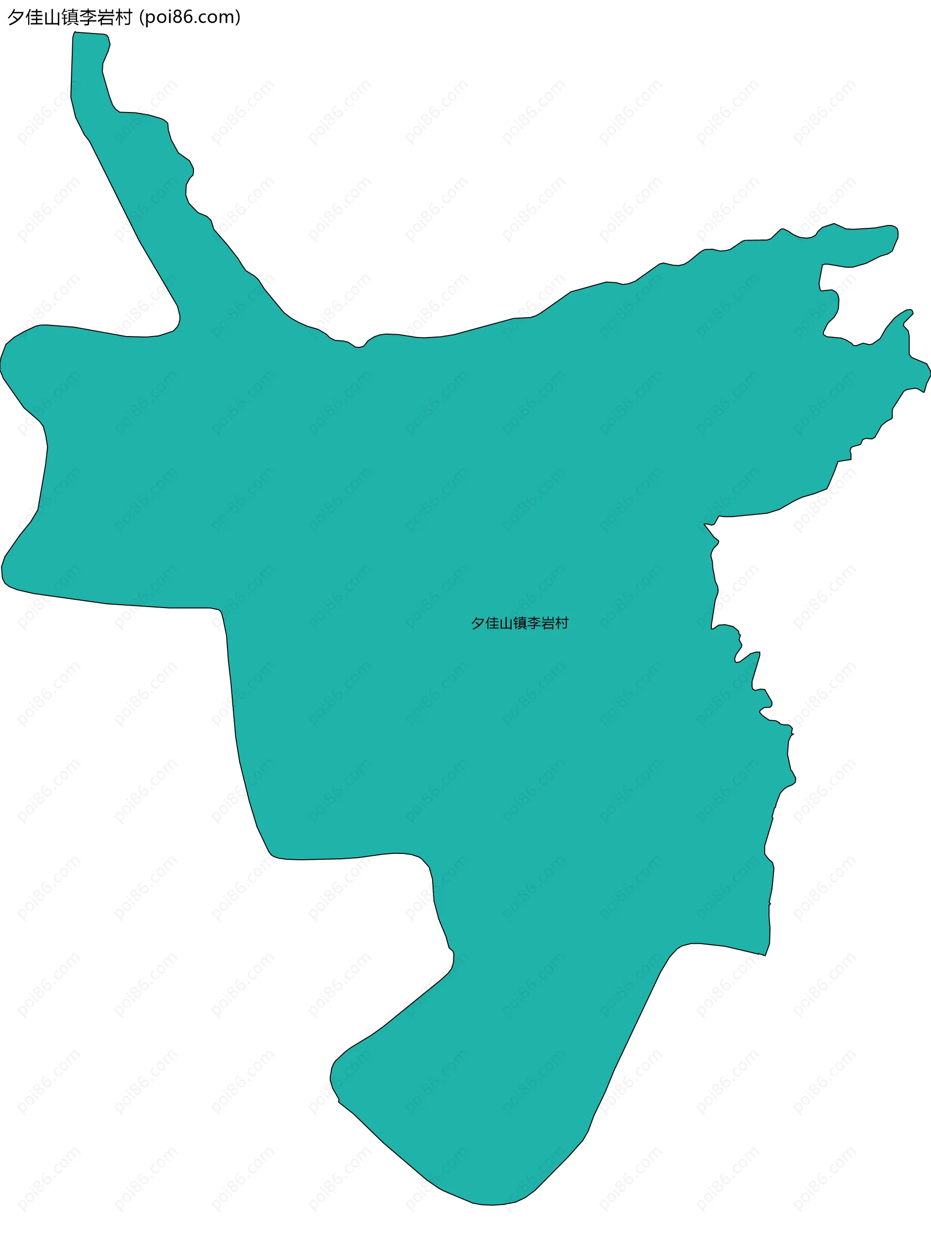 夕佳山镇李岩村边界地图