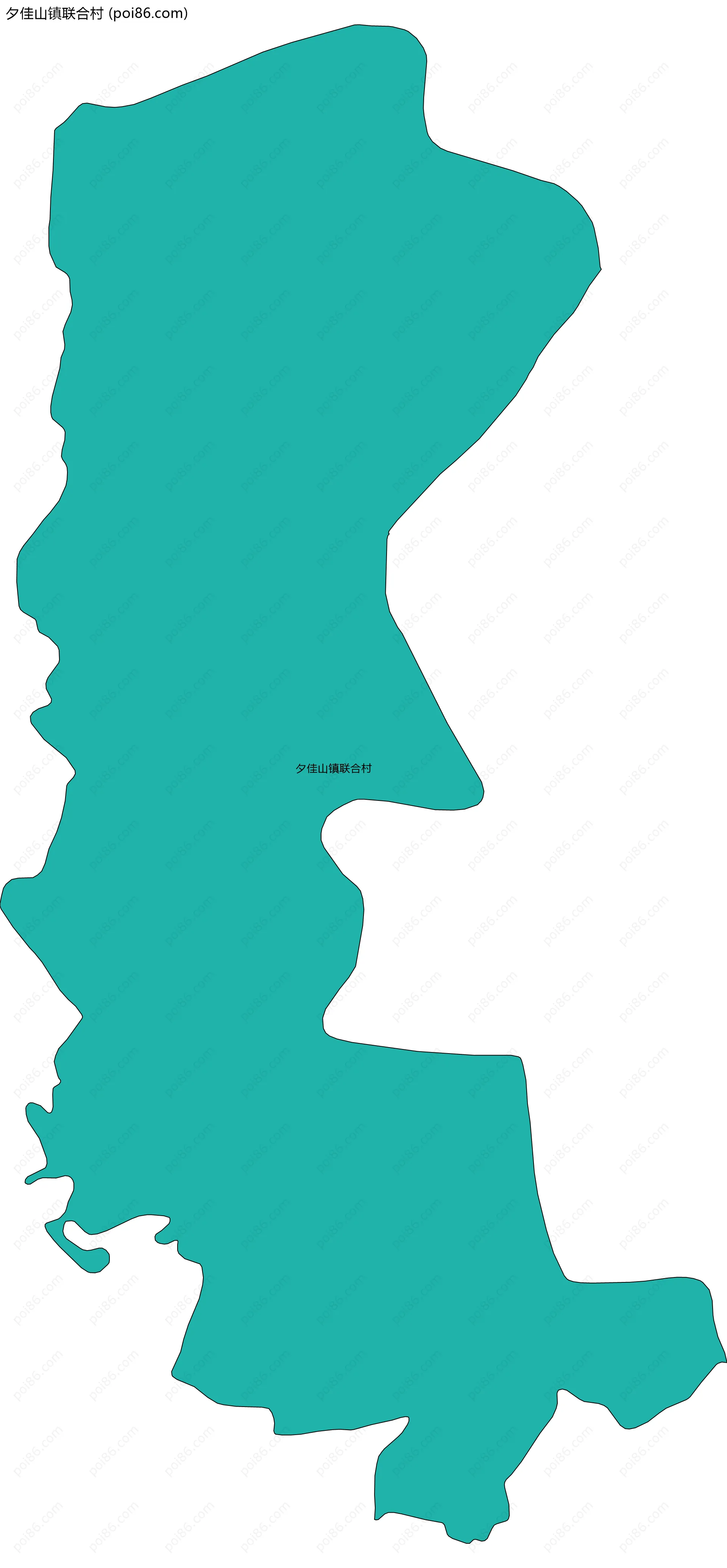 夕佳山镇联合村边界地图