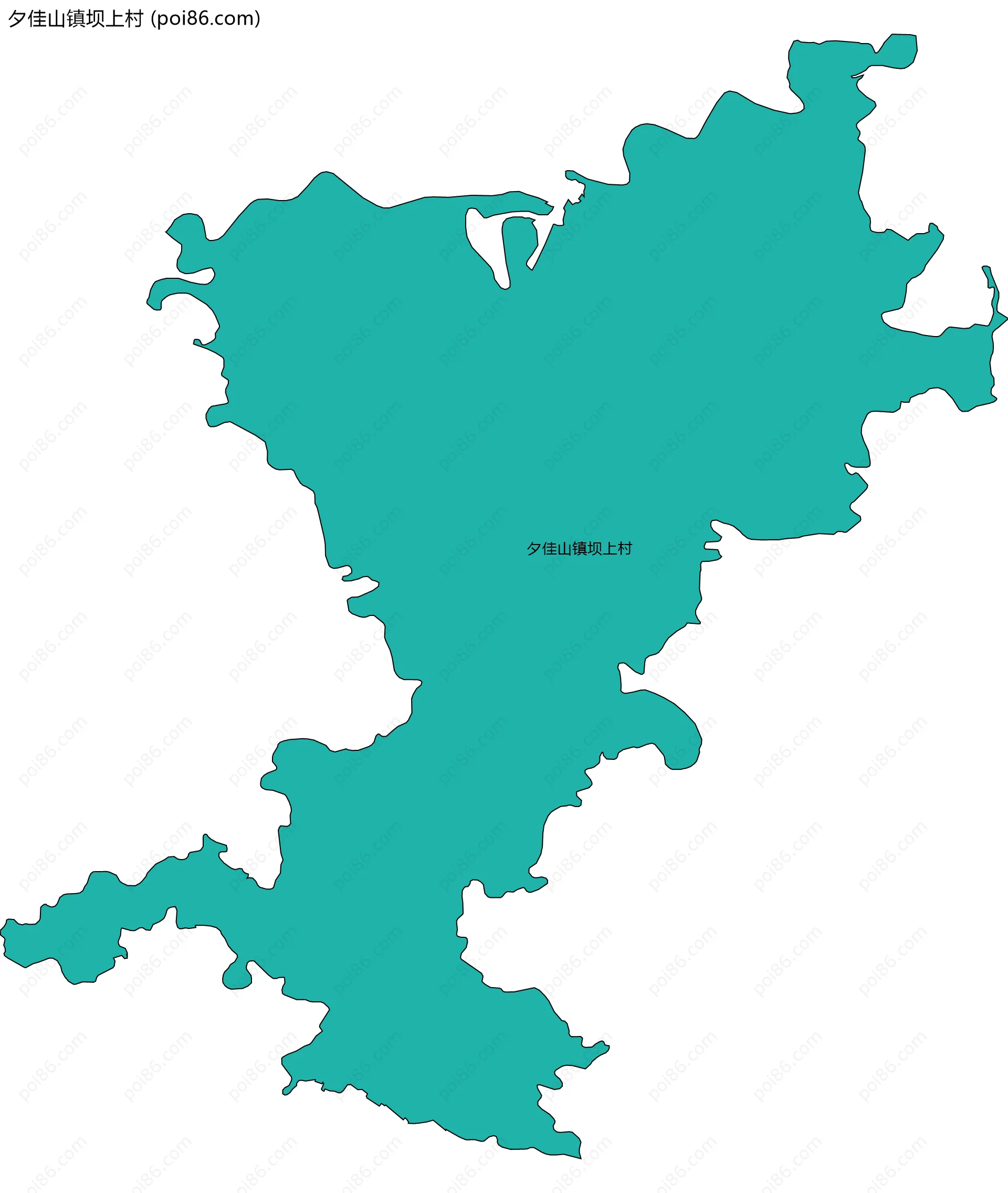 夕佳山镇坝上村边界地图