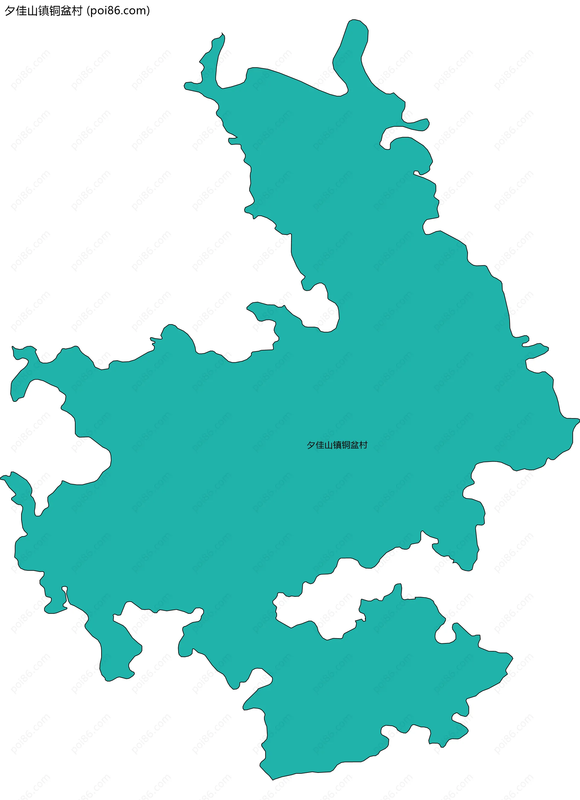 夕佳山镇铜盆村边界地图