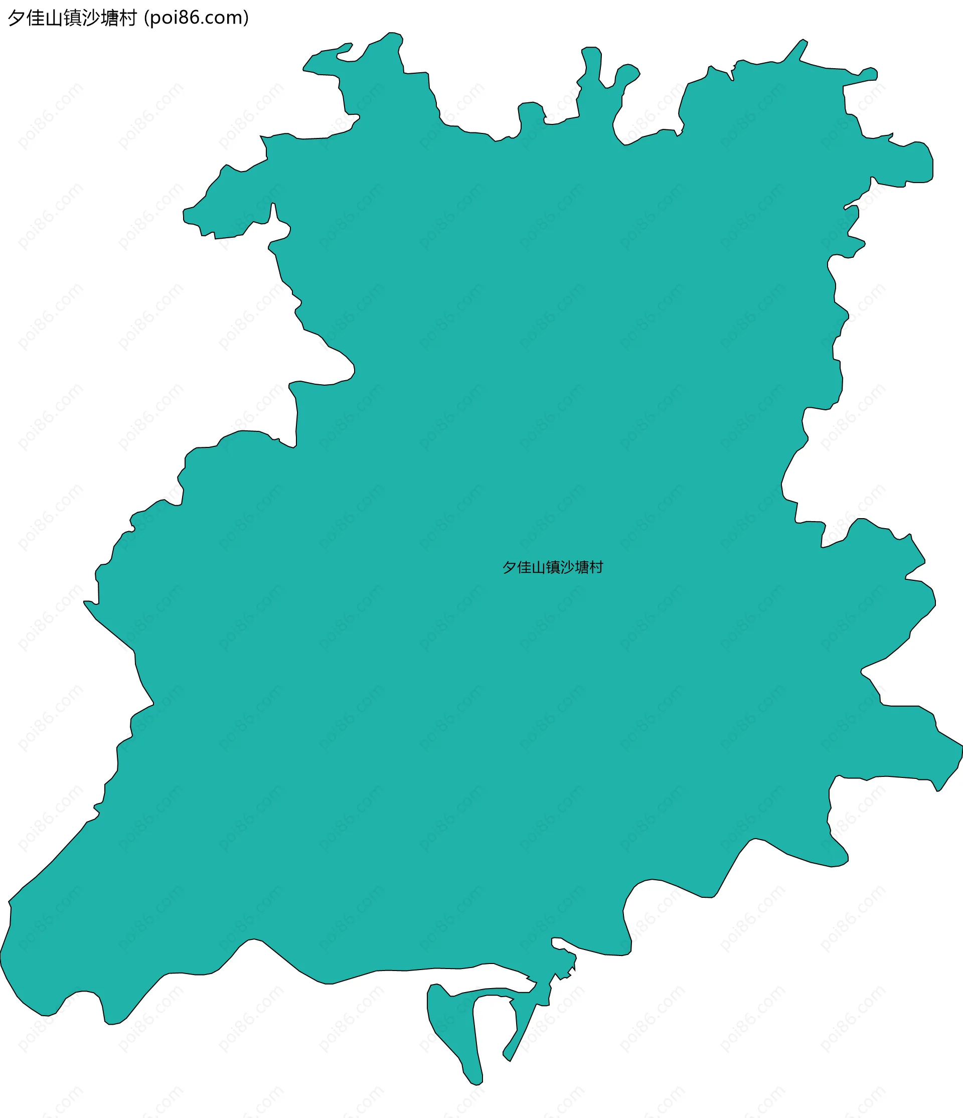 夕佳山镇沙塘村边界地图