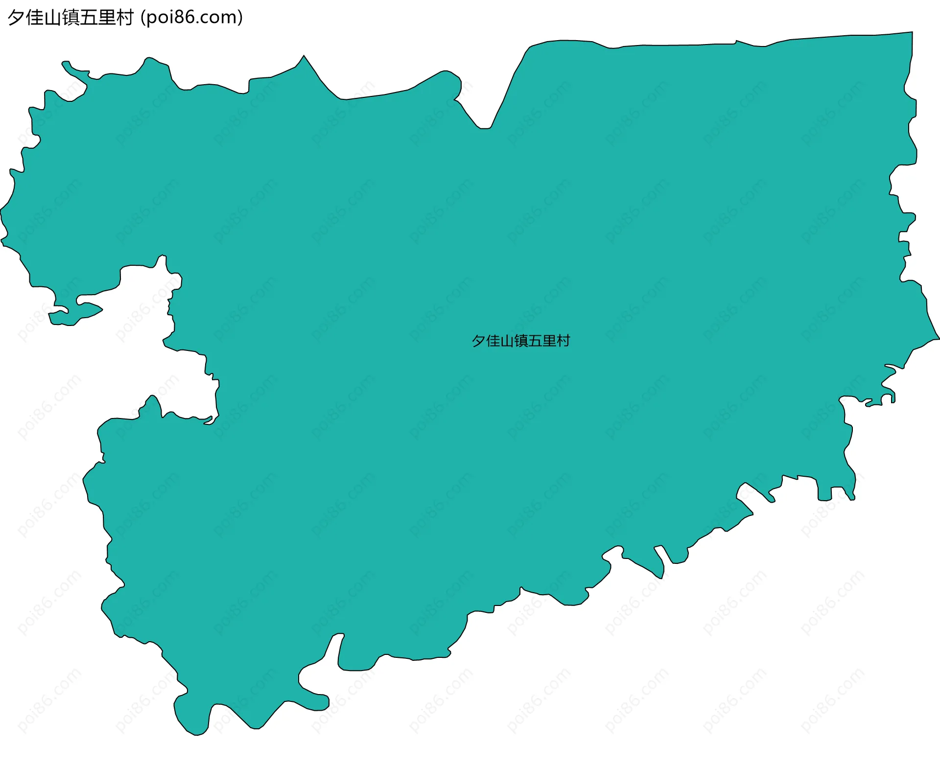 夕佳山镇五里村边界地图