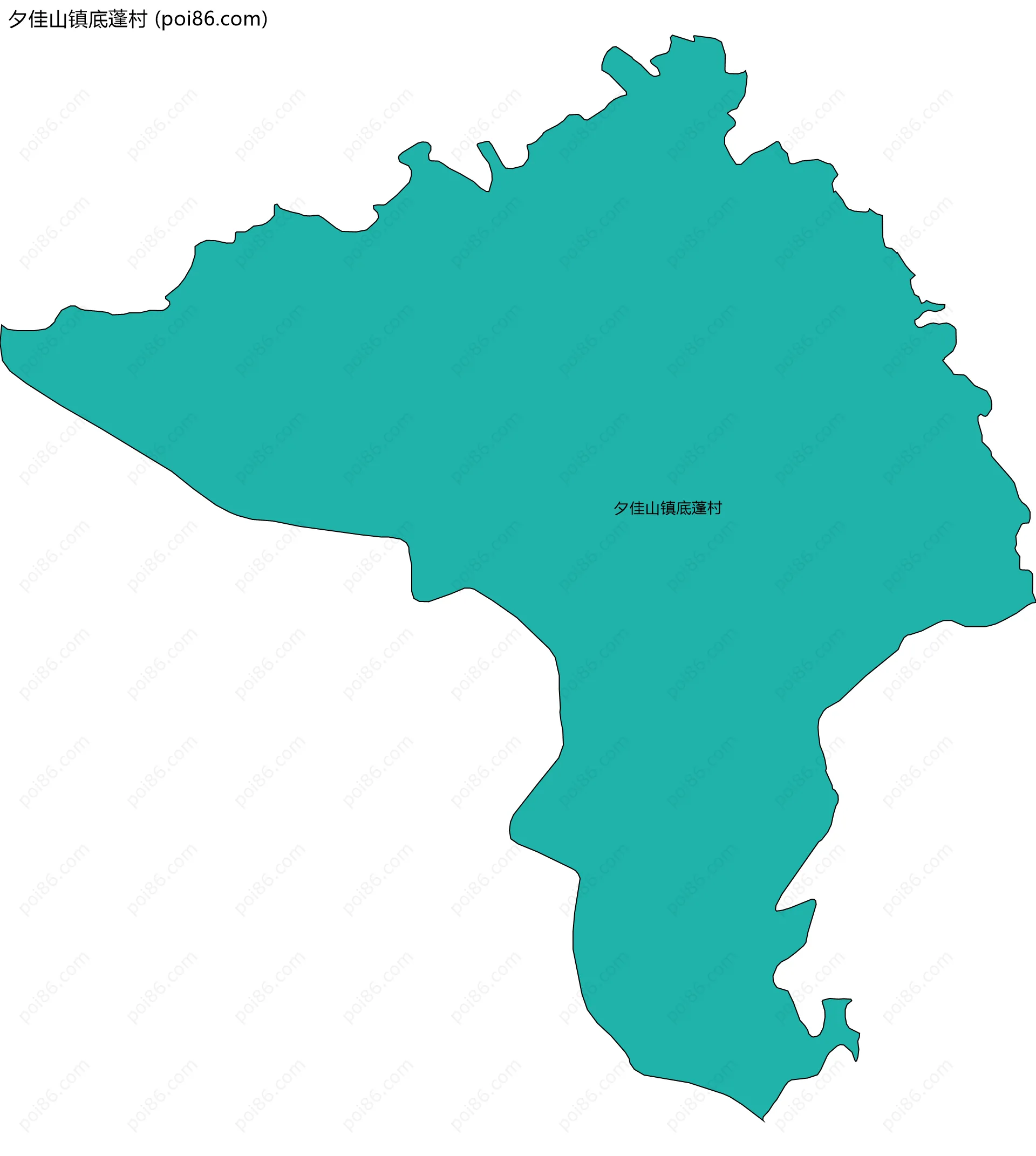 夕佳山镇底蓬村边界地图