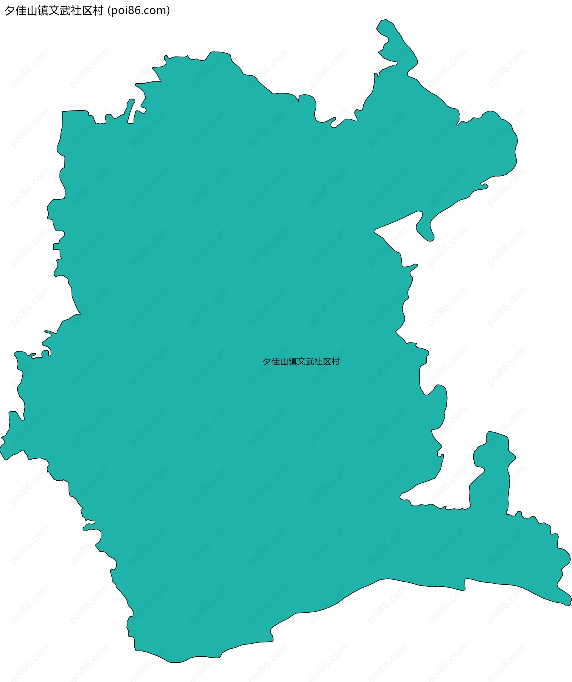夕佳山镇文武社区村边界地图