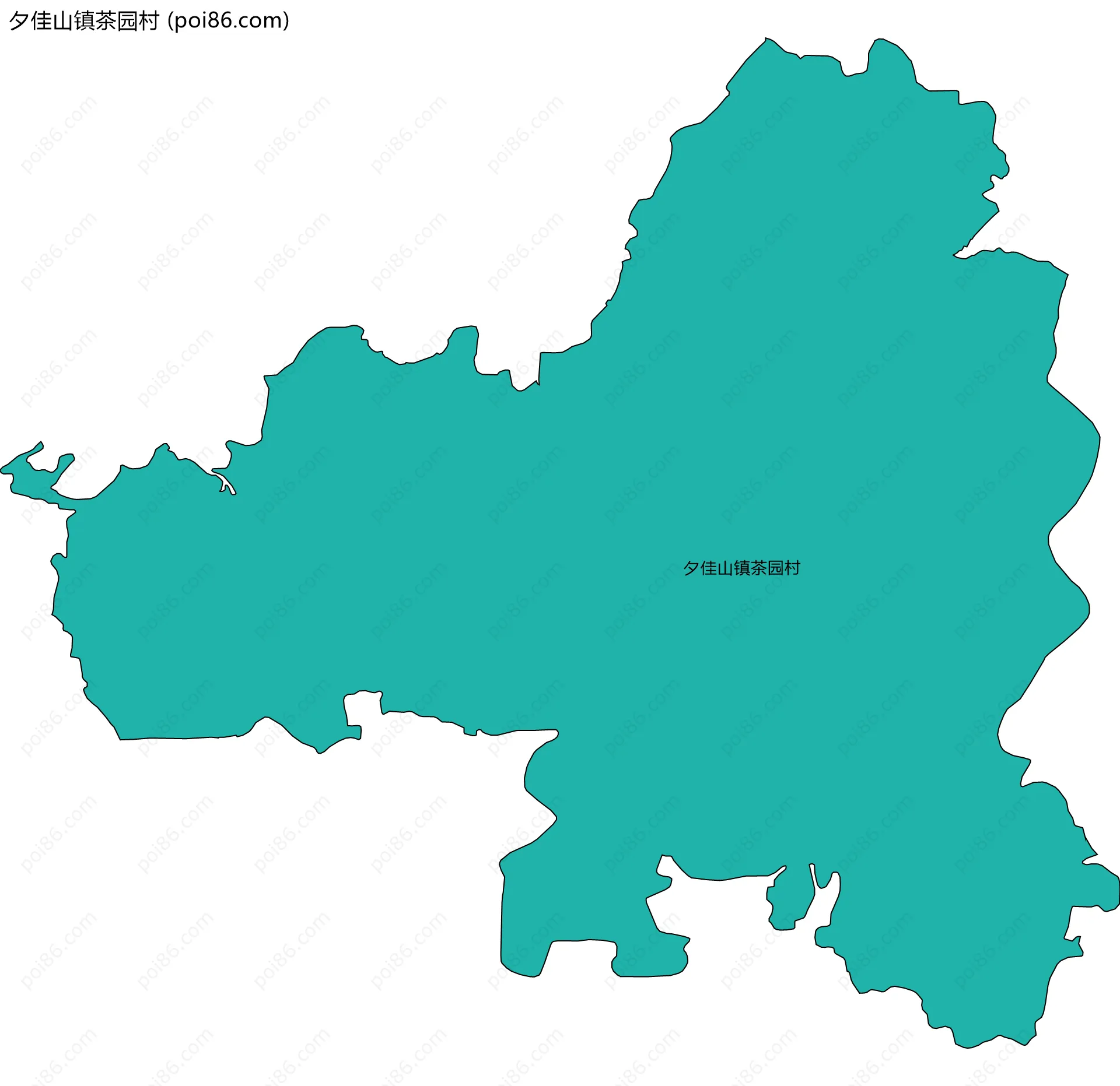 夕佳山镇茶园村边界地图