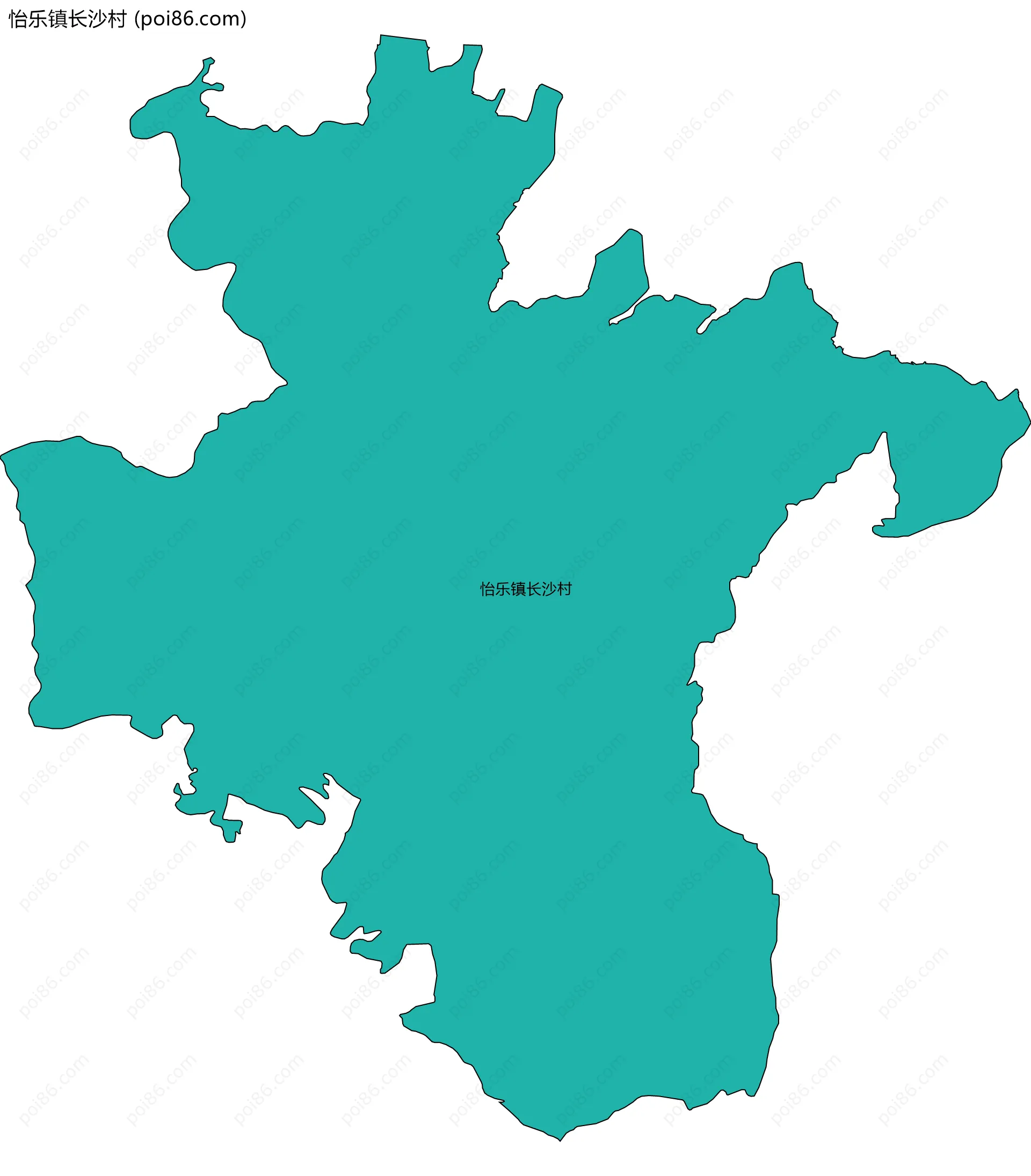 怡乐镇长沙村边界地图