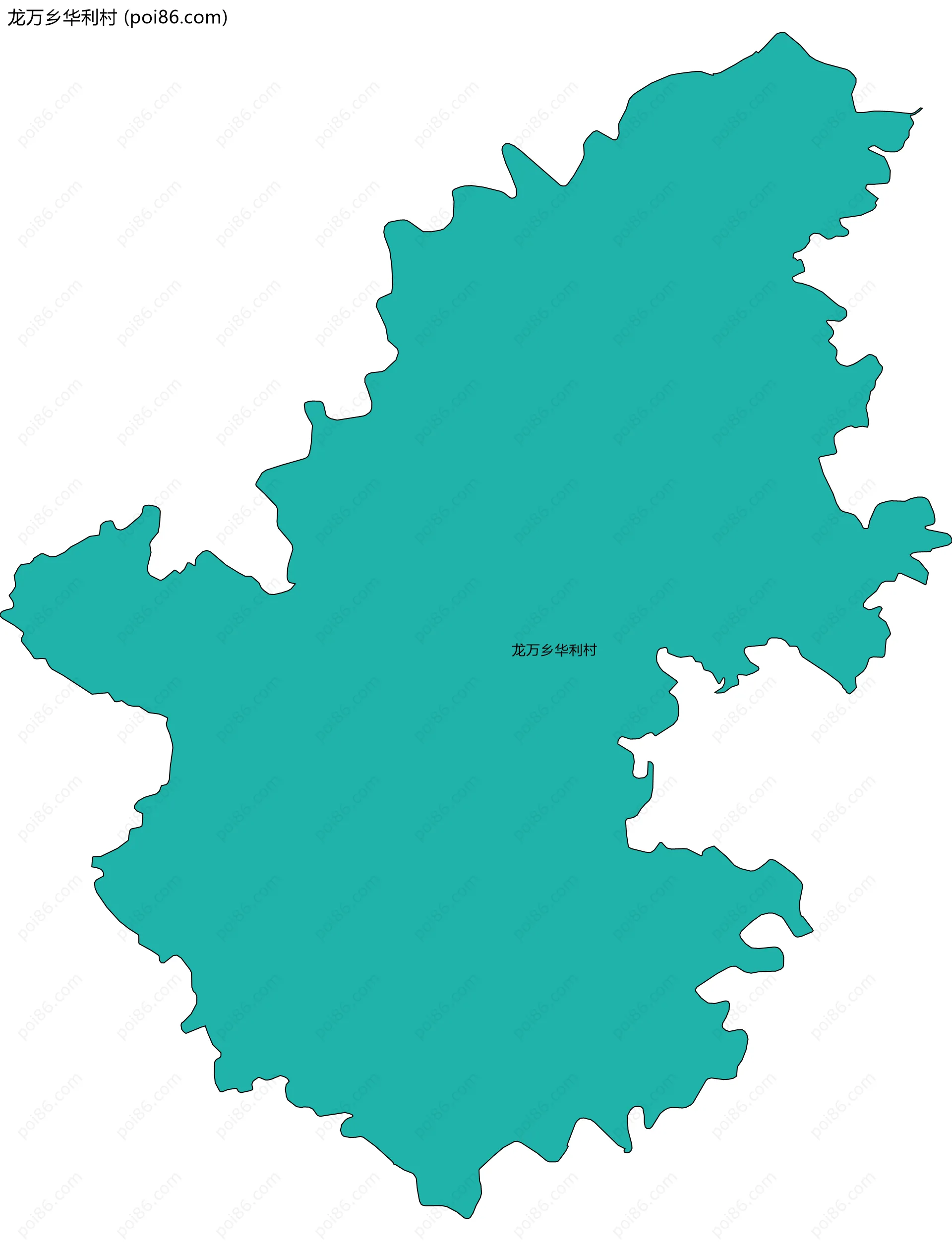 龙万乡华利村边界地图