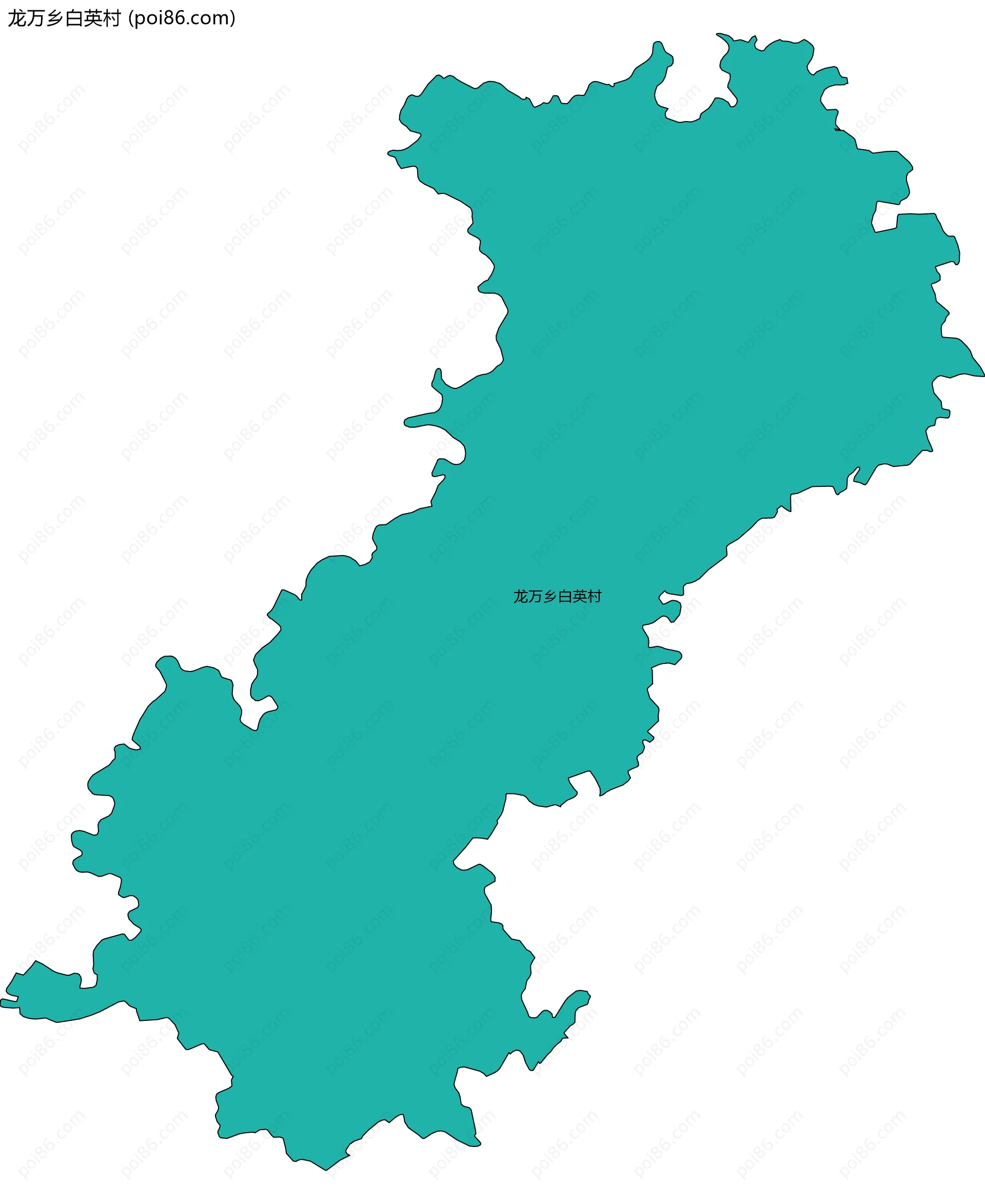 龙万乡白英村边界地图
