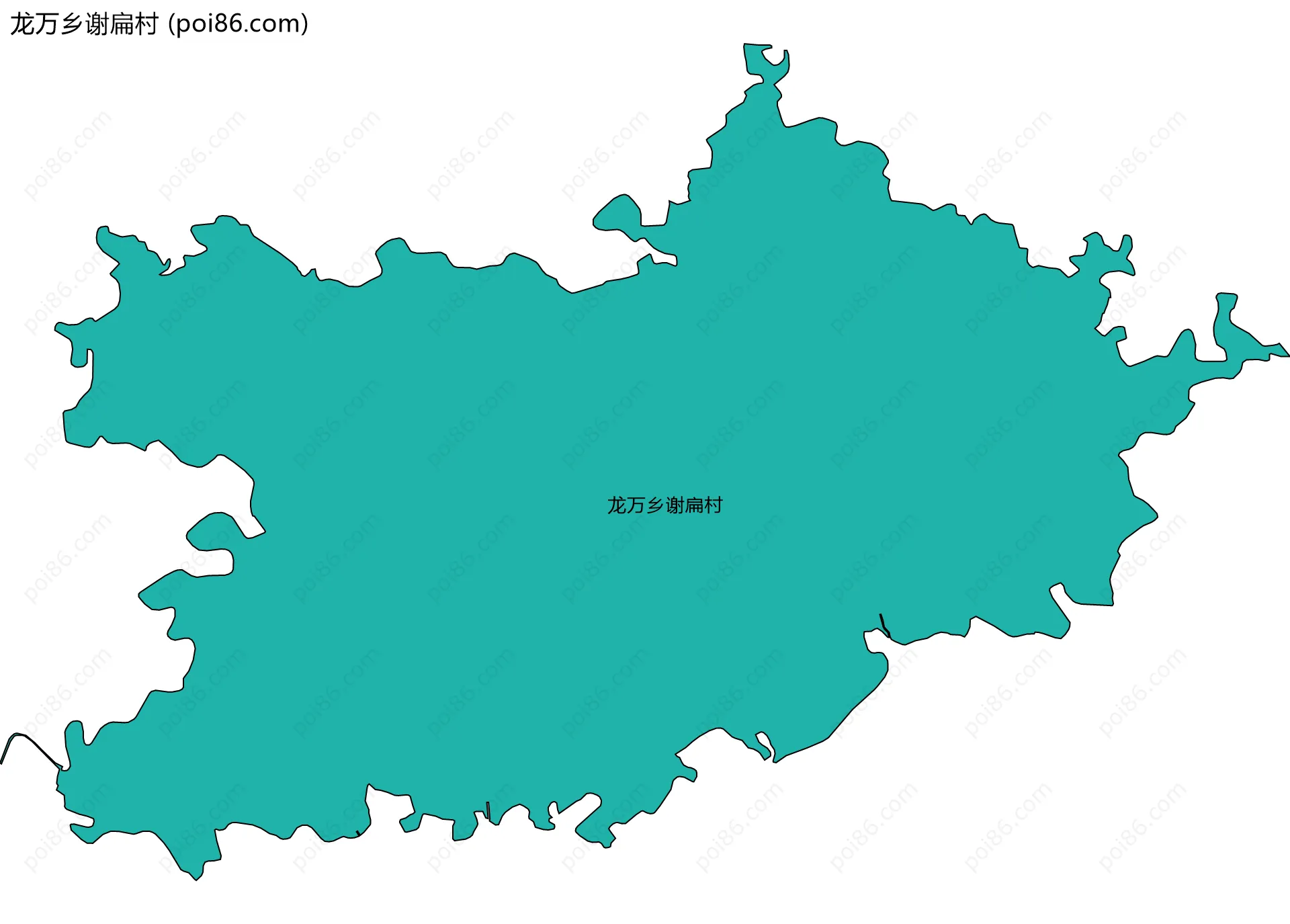 龙万乡谢扁村边界地图