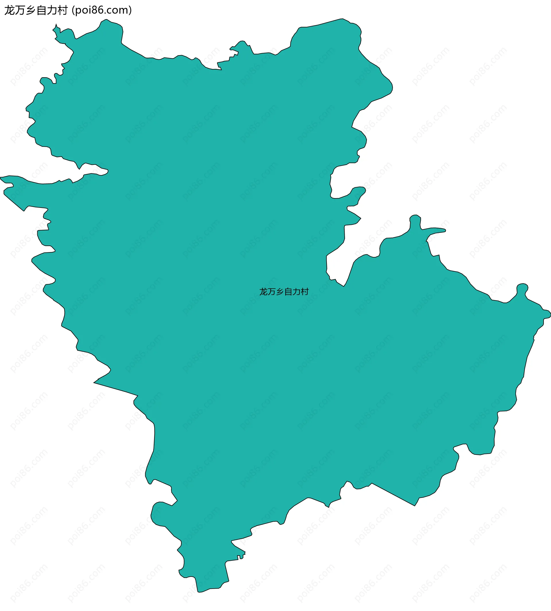 龙万乡自力村边界地图