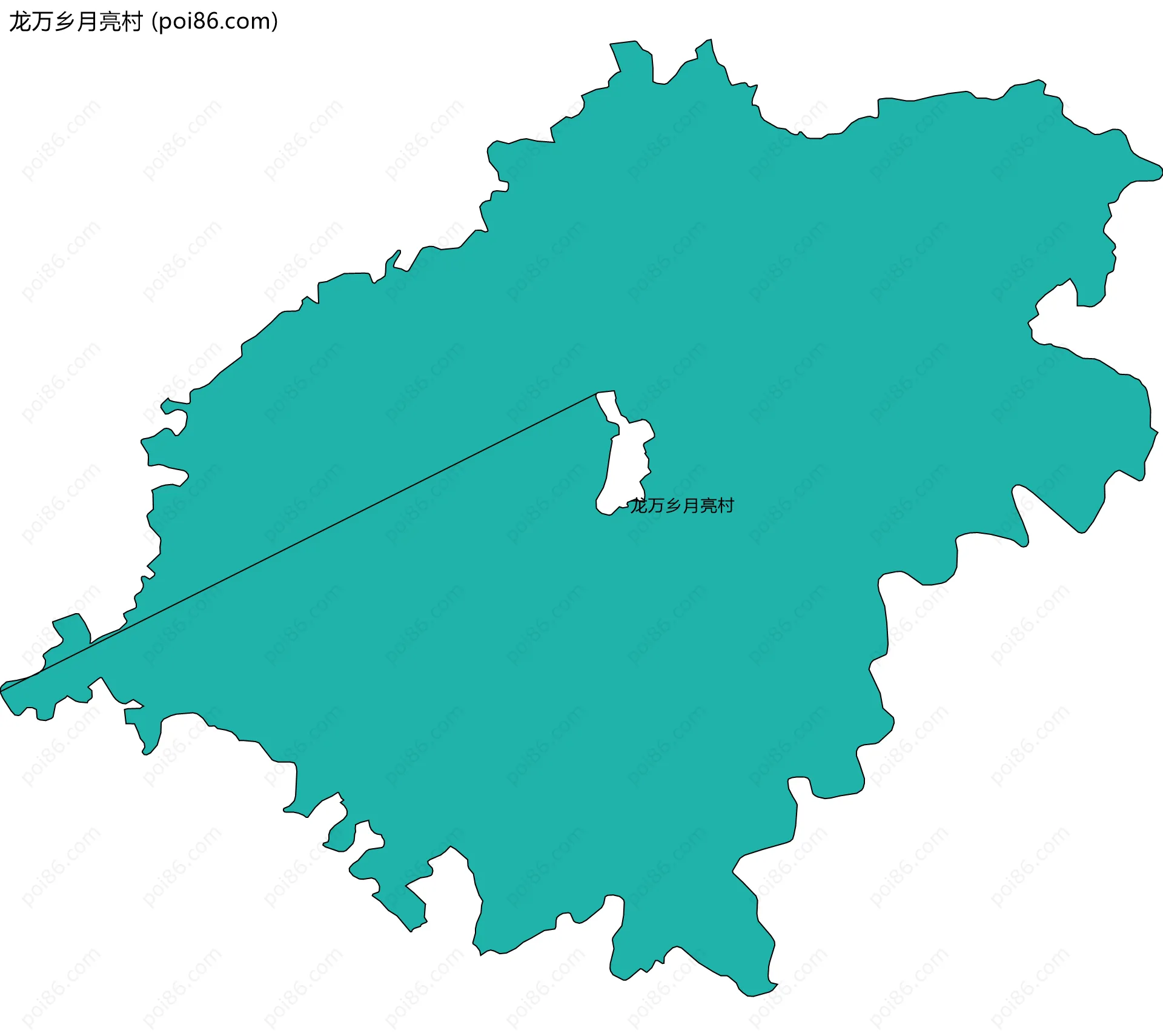 龙万乡月亮村边界地图