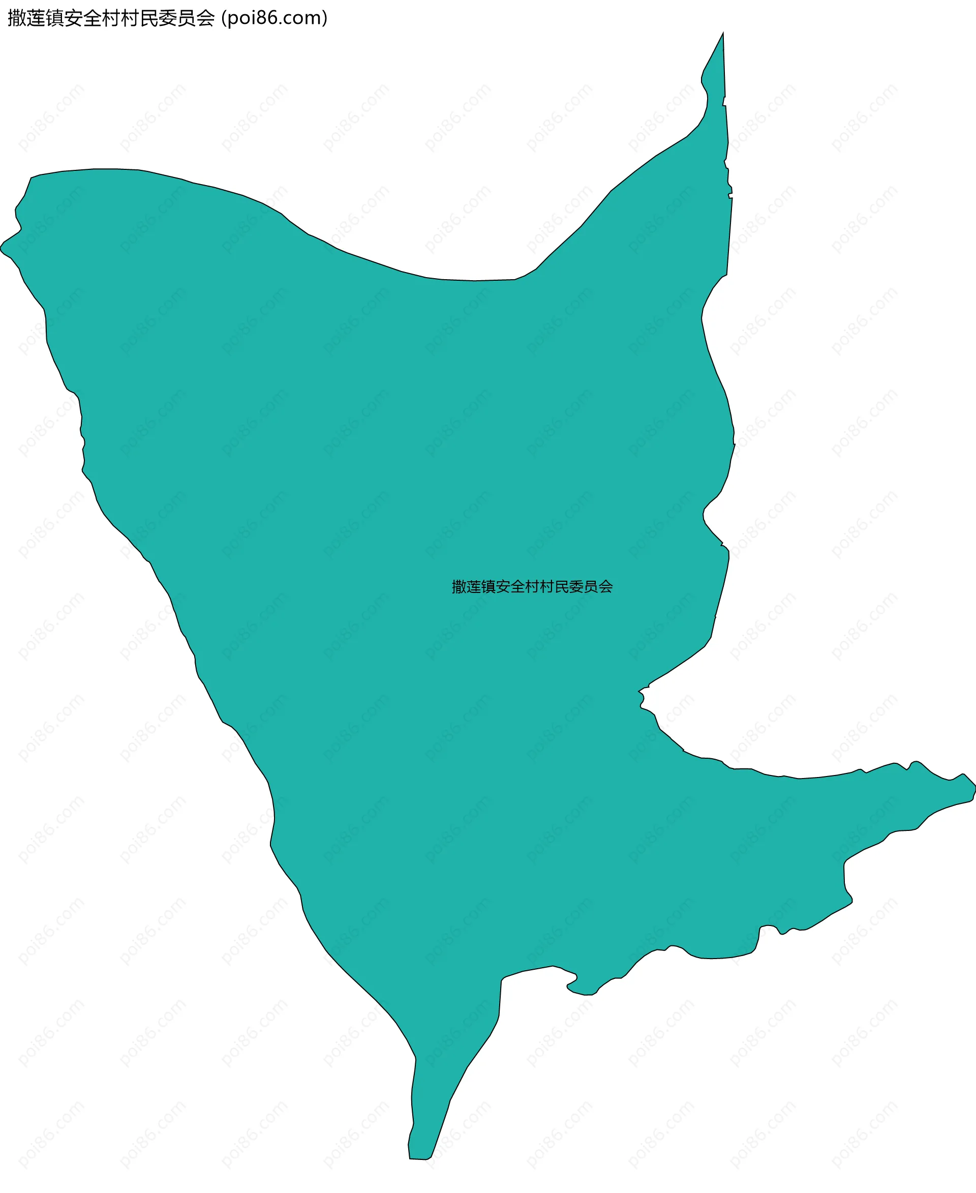 撒莲镇安全村村民委员会边界地图