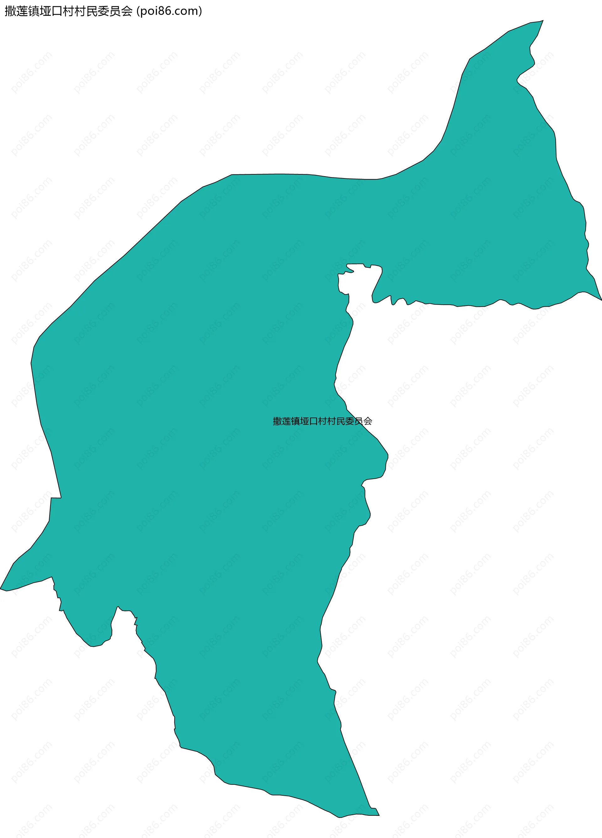 撒莲镇垭口村村民委员会边界地图