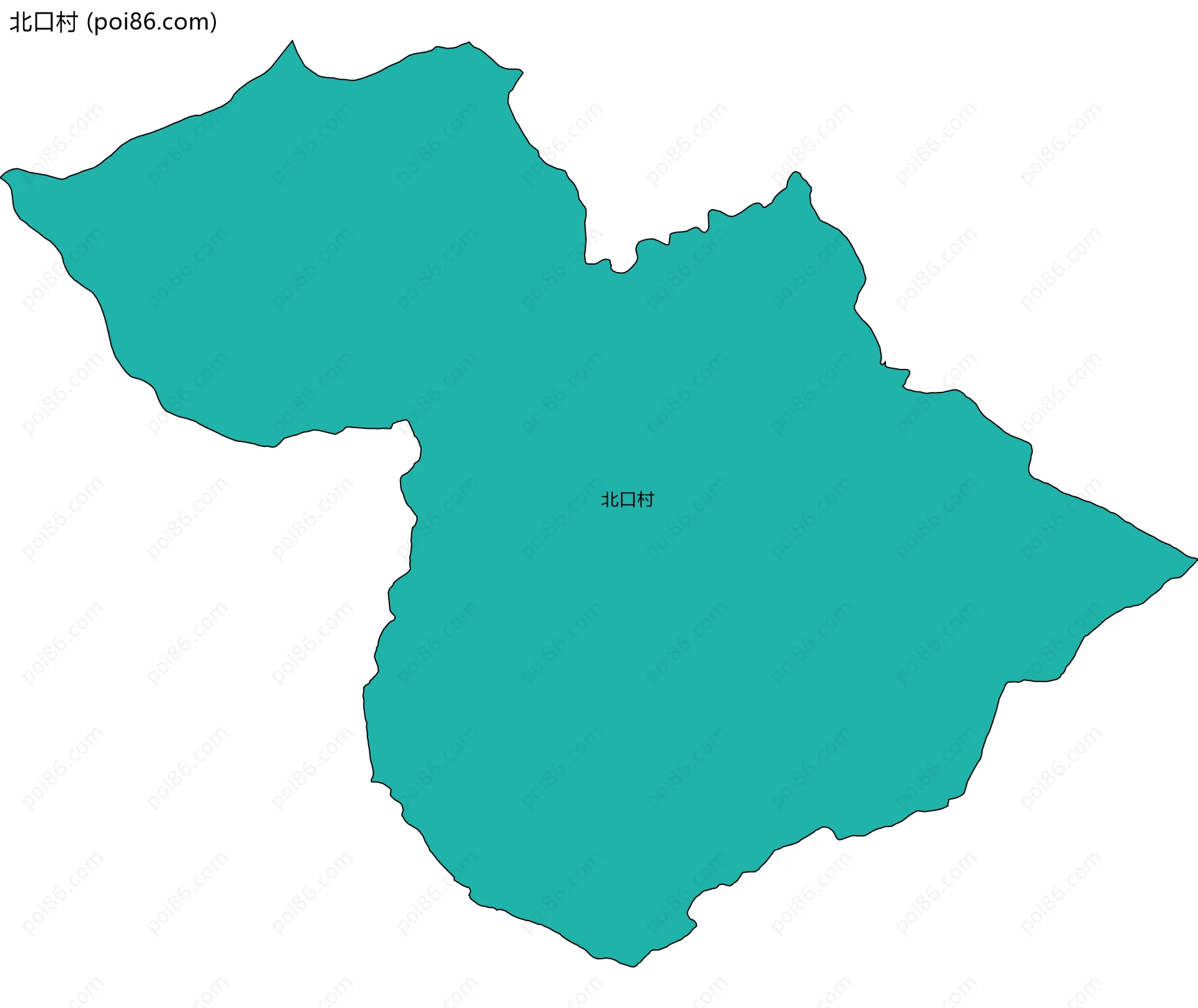 北口村边界地图