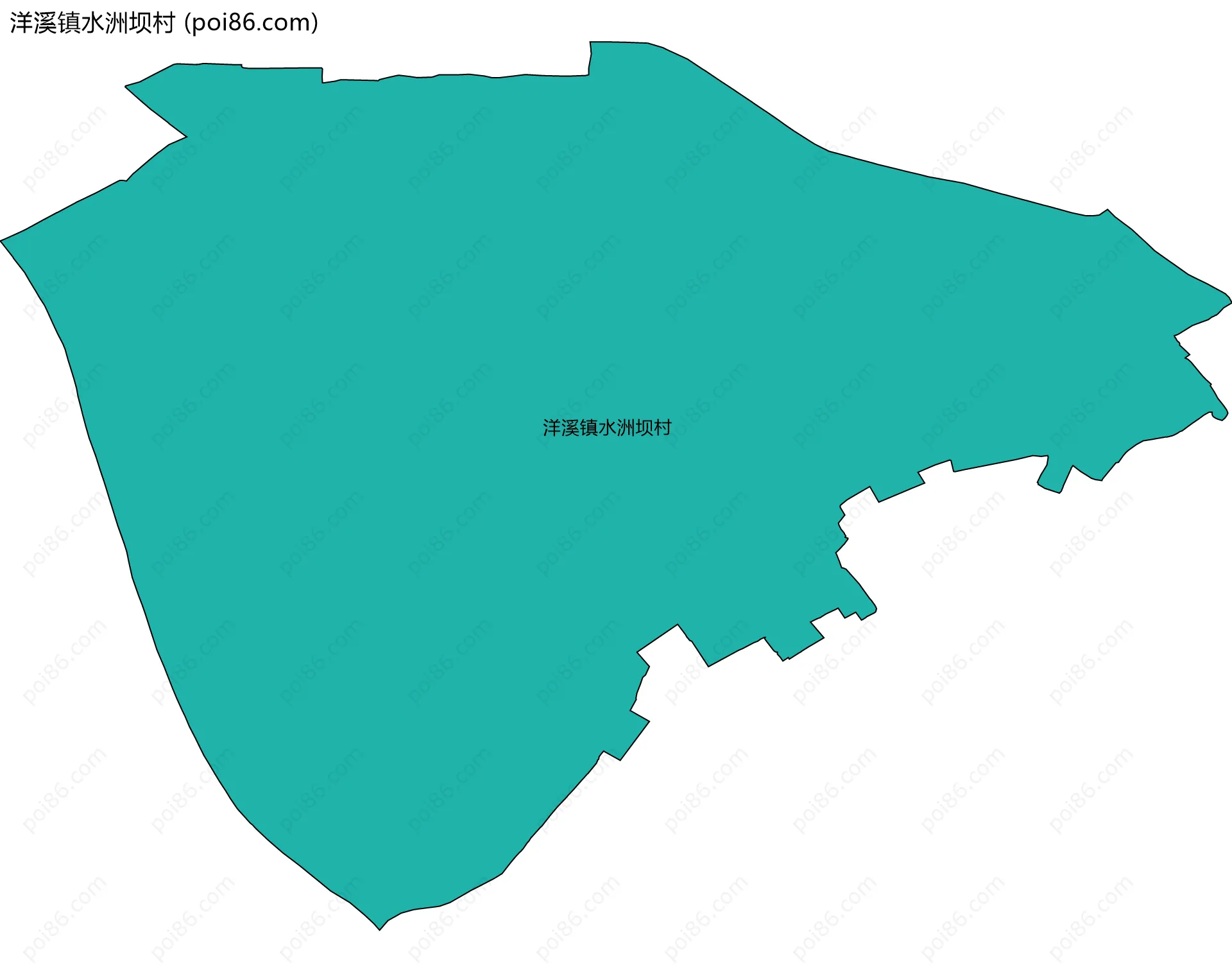 洋溪镇水洲坝村边界地图