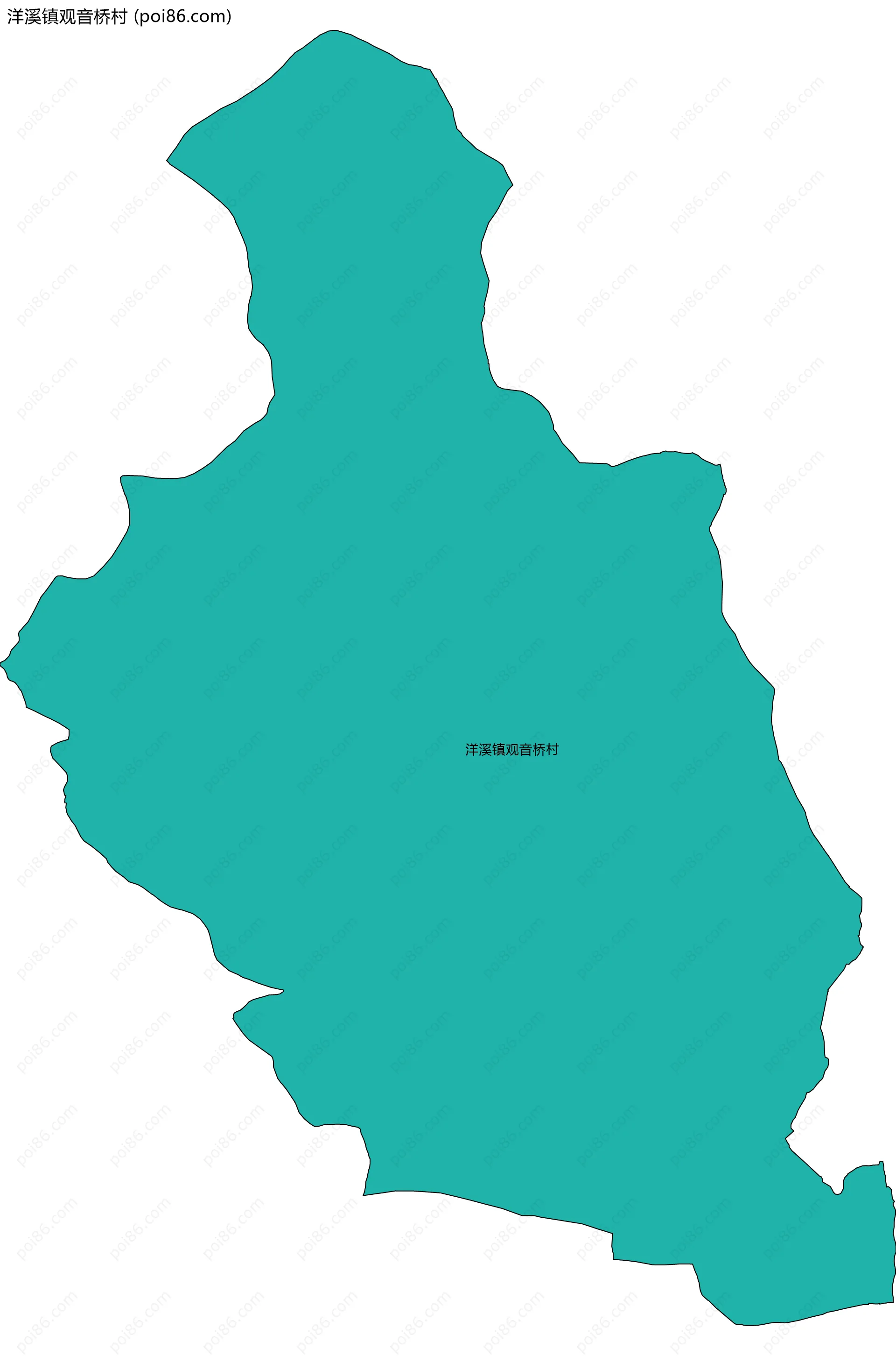 洋溪镇观音桥村边界地图