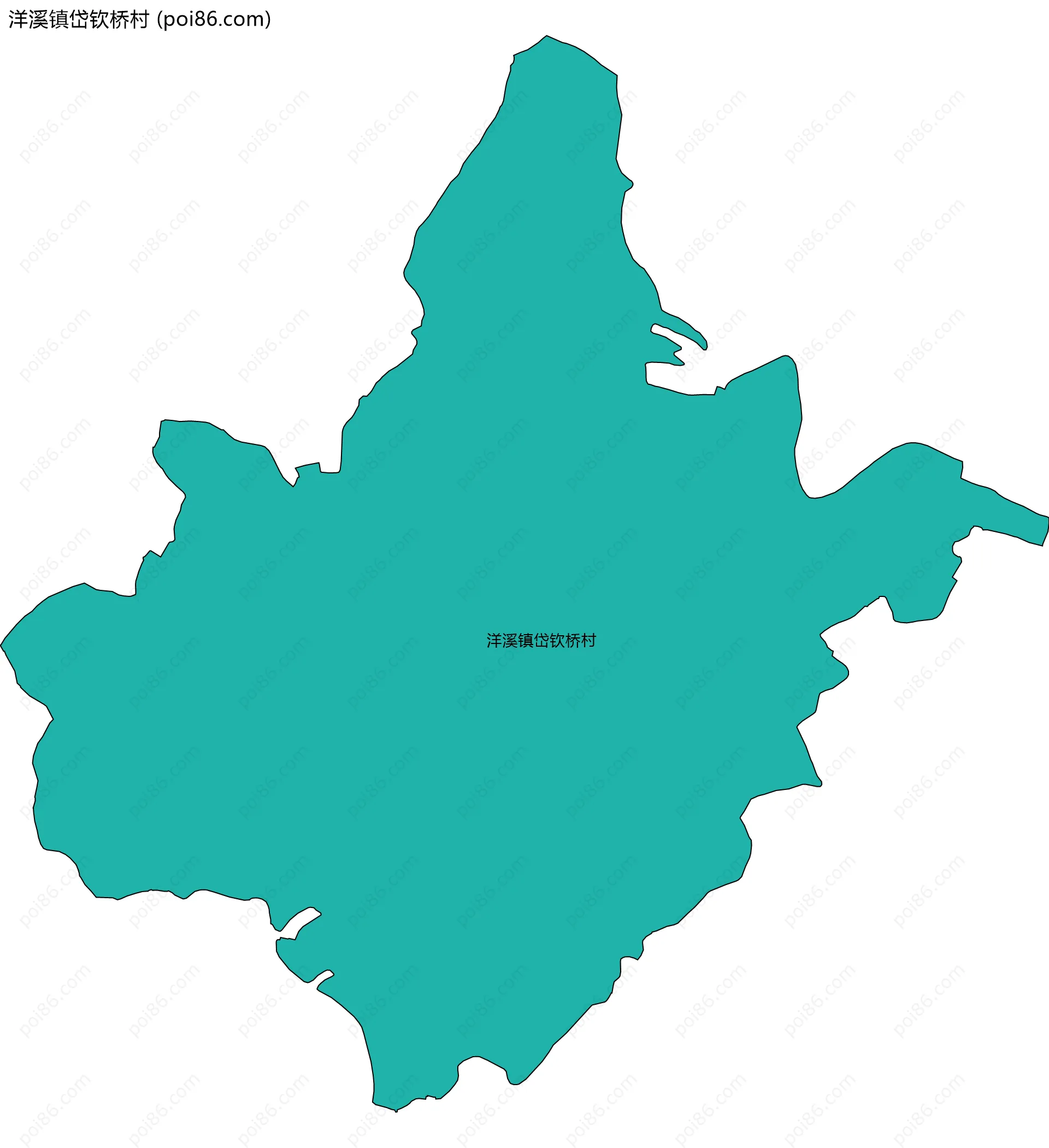 洋溪镇岱钦桥村边界地图