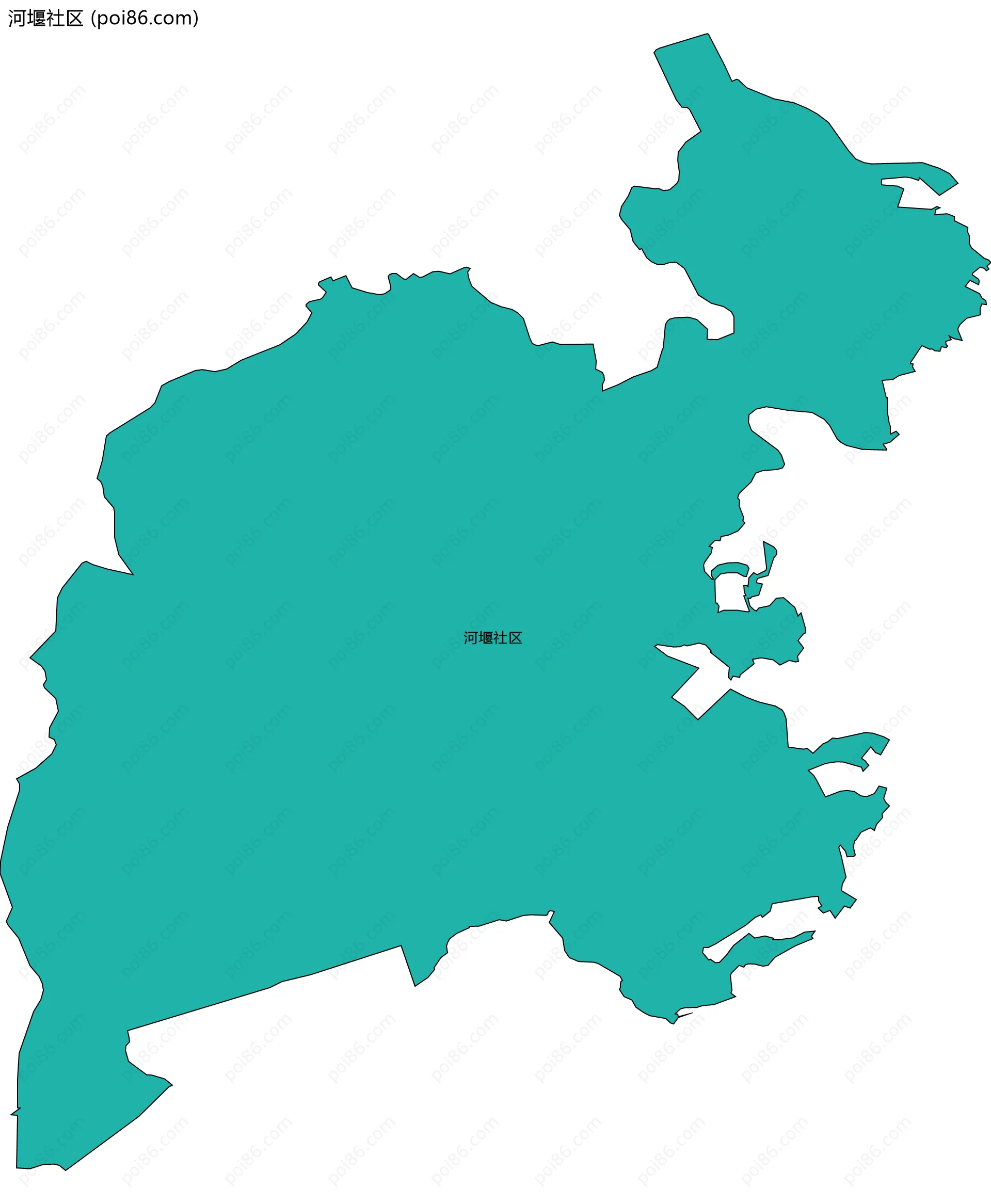 河堰社区边界地图