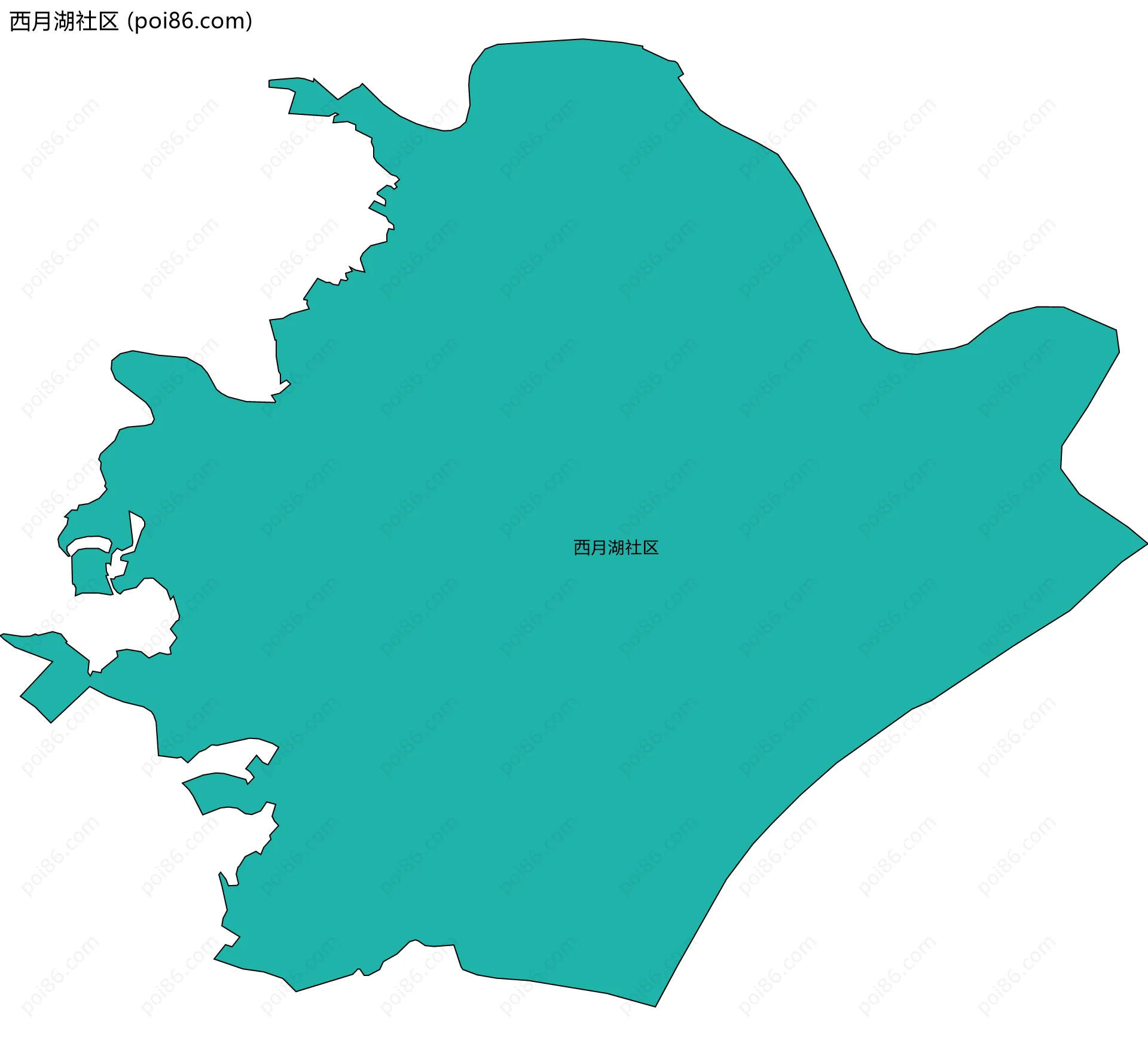 西月湖社区边界地图