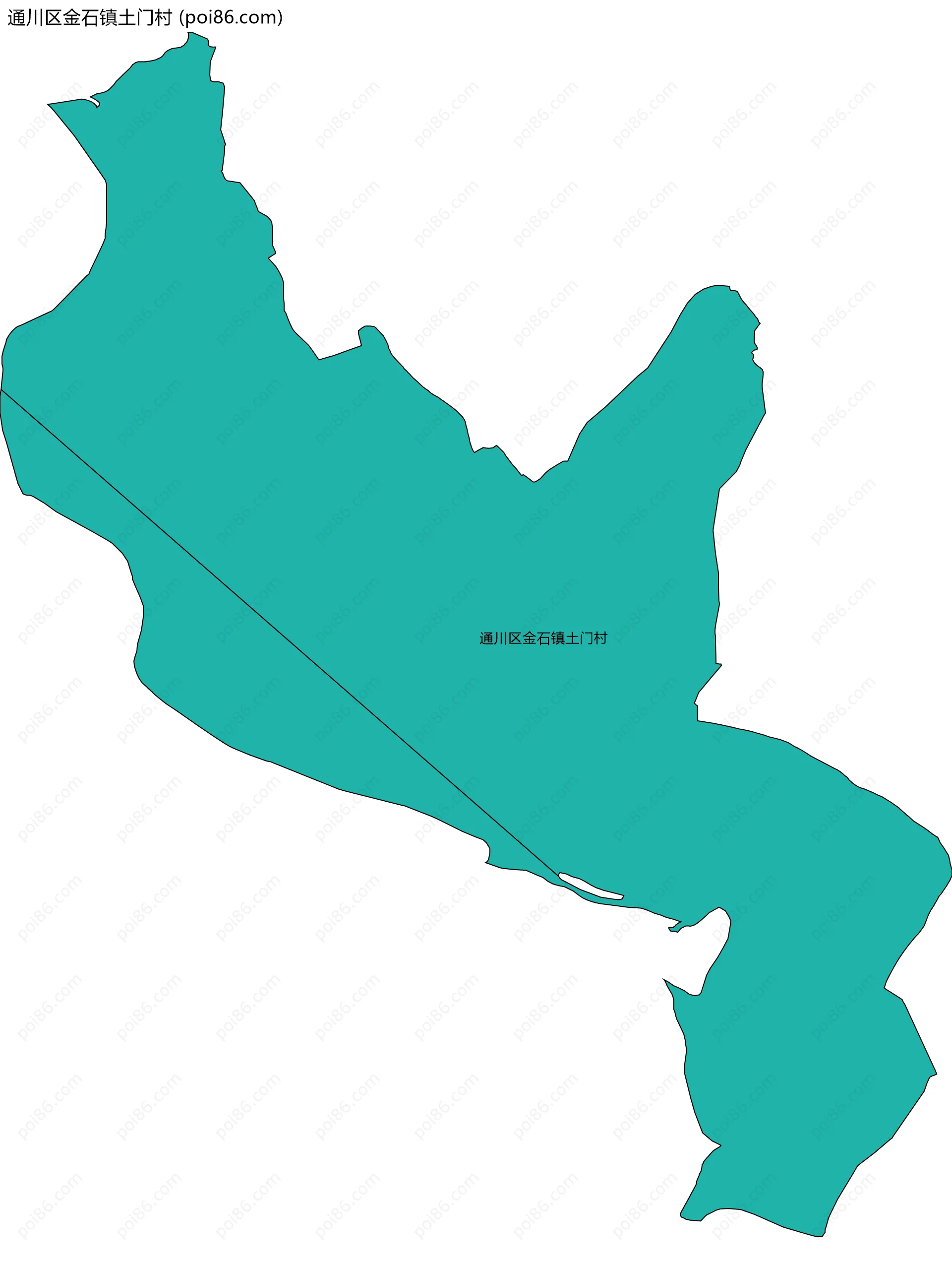 通川区金石镇土门村边界地图