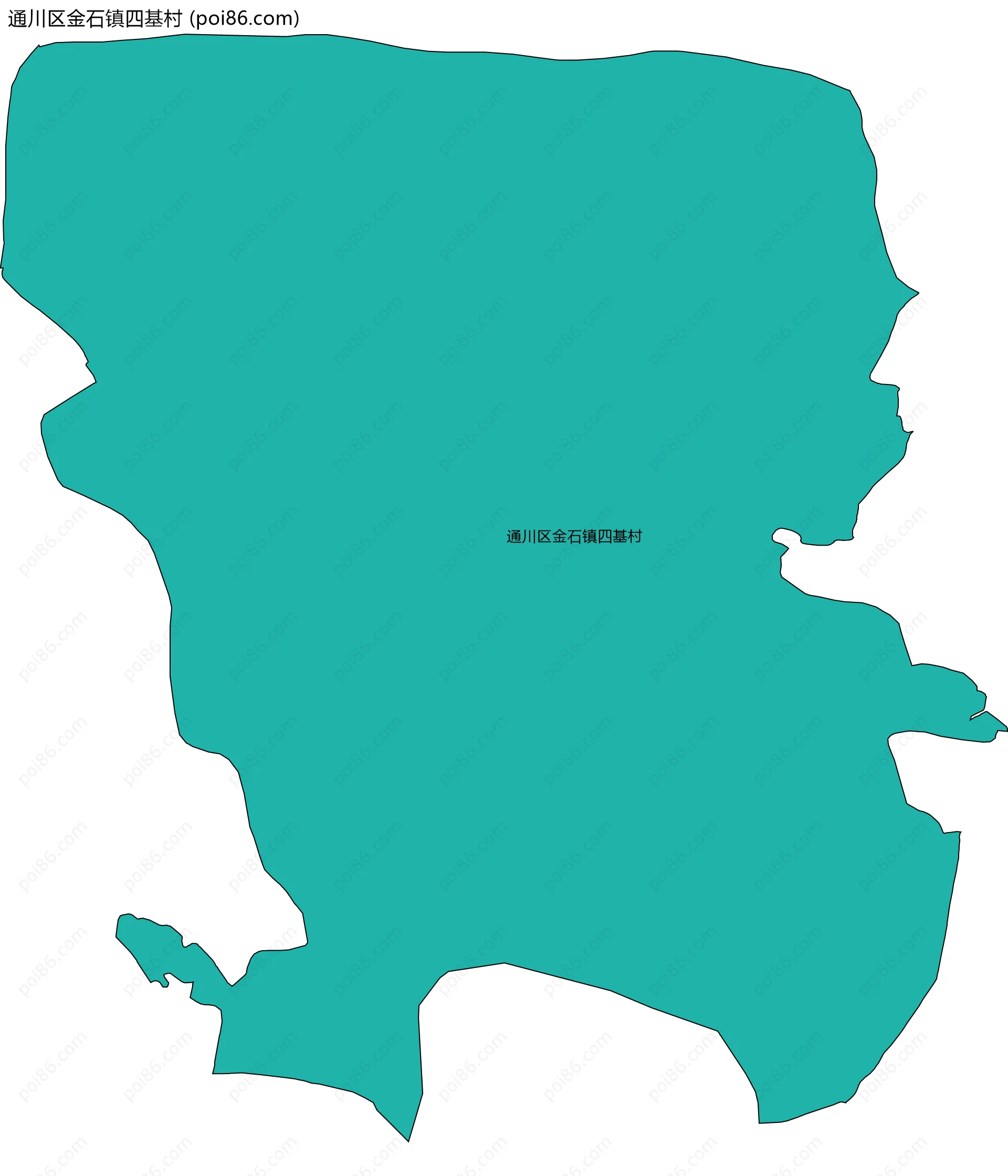 通川区金石镇四基村边界地图
