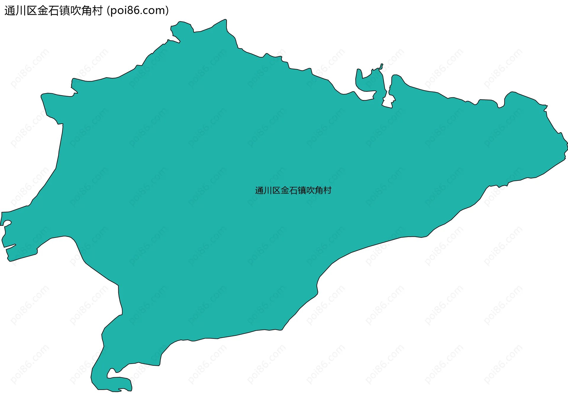 通川区金石镇吹角村边界地图