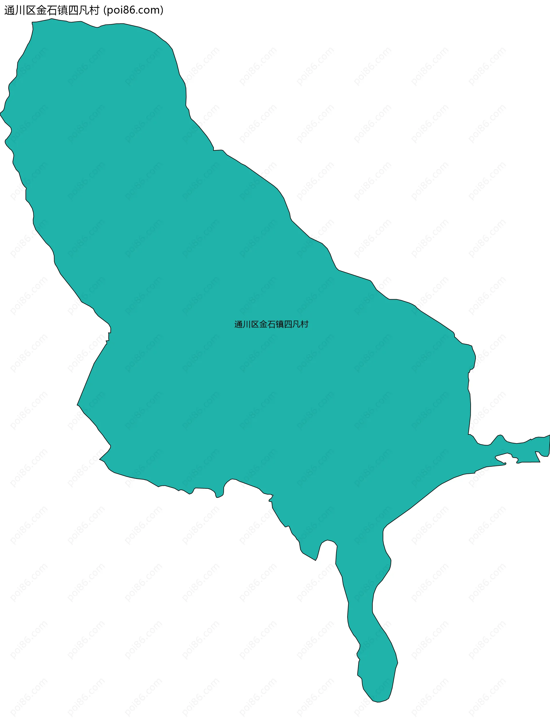 通川区金石镇四凡村边界地图