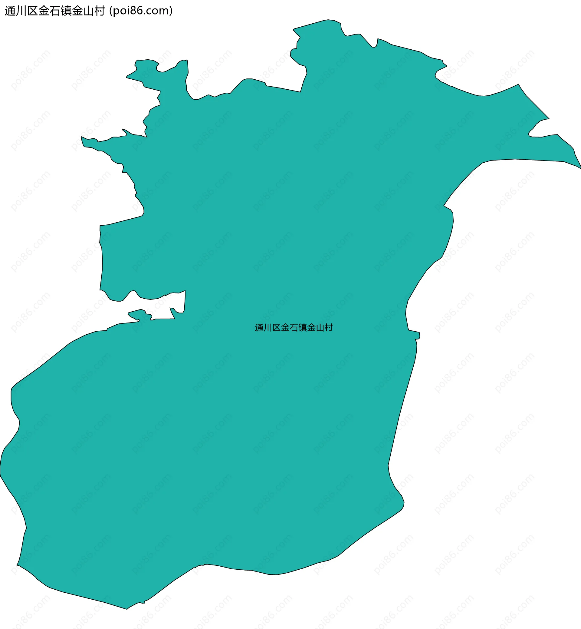 通川区金石镇金山村边界地图