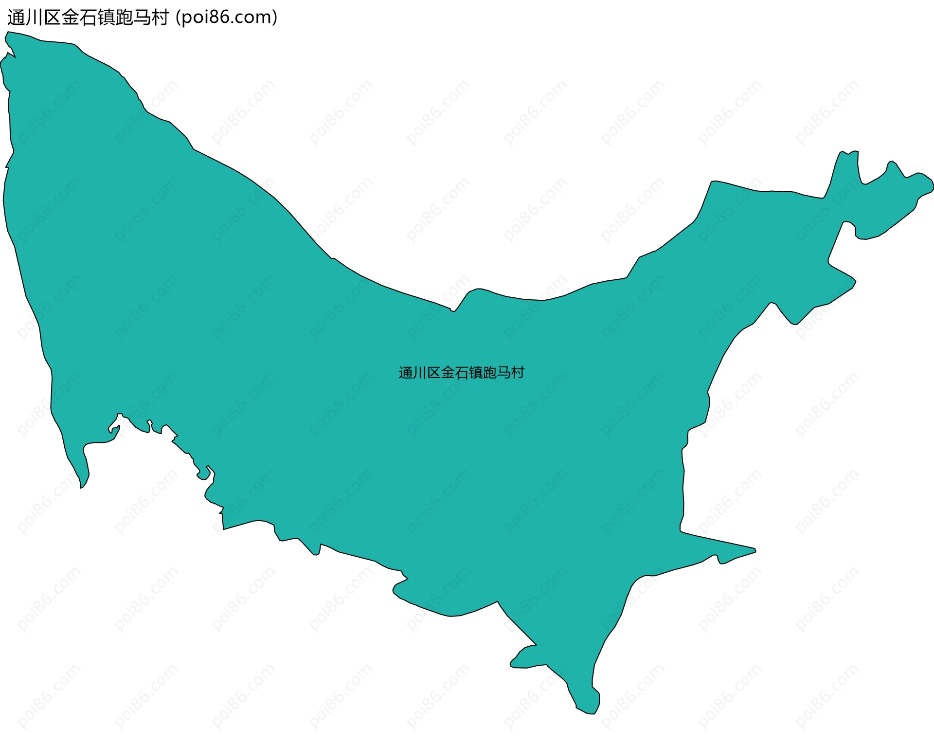 通川区金石镇跑马村边界地图