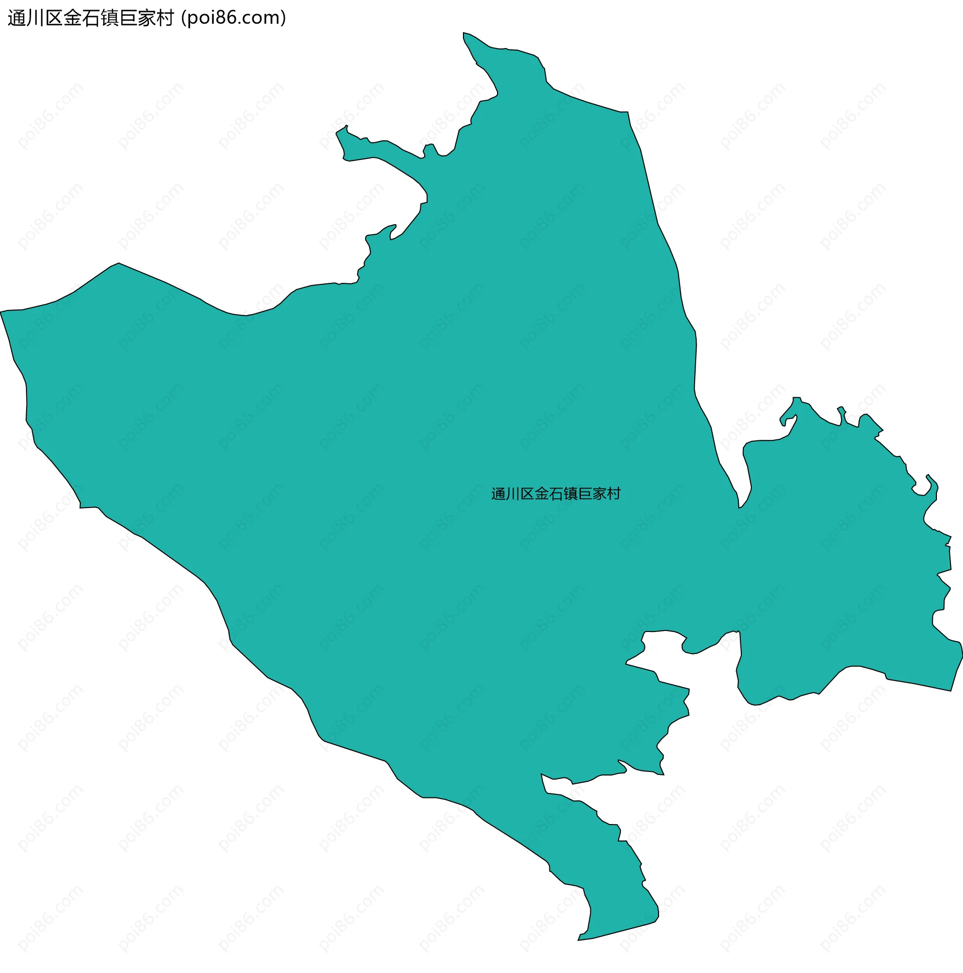 通川区金石镇巨家村边界地图