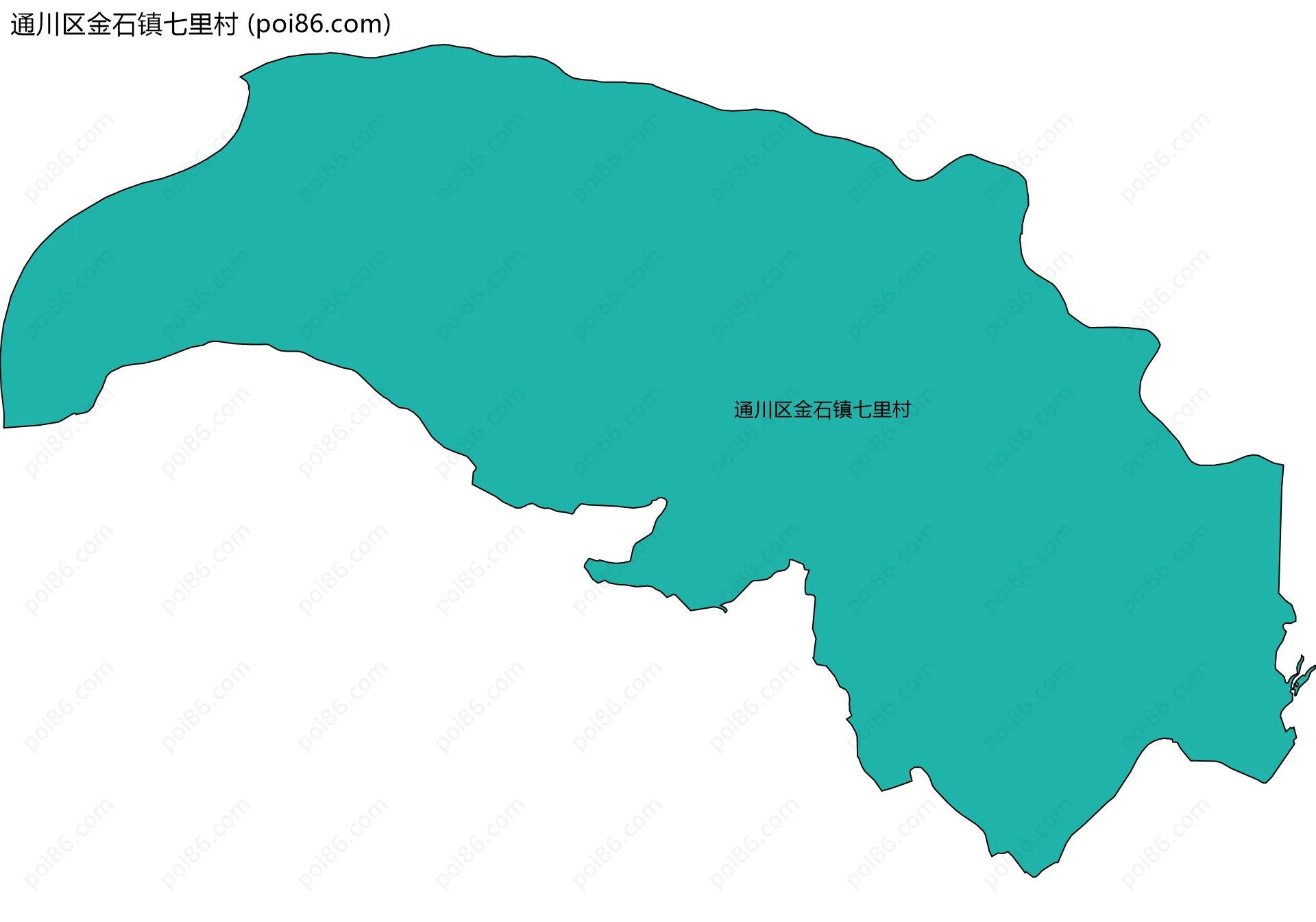 通川区金石镇七里村边界地图