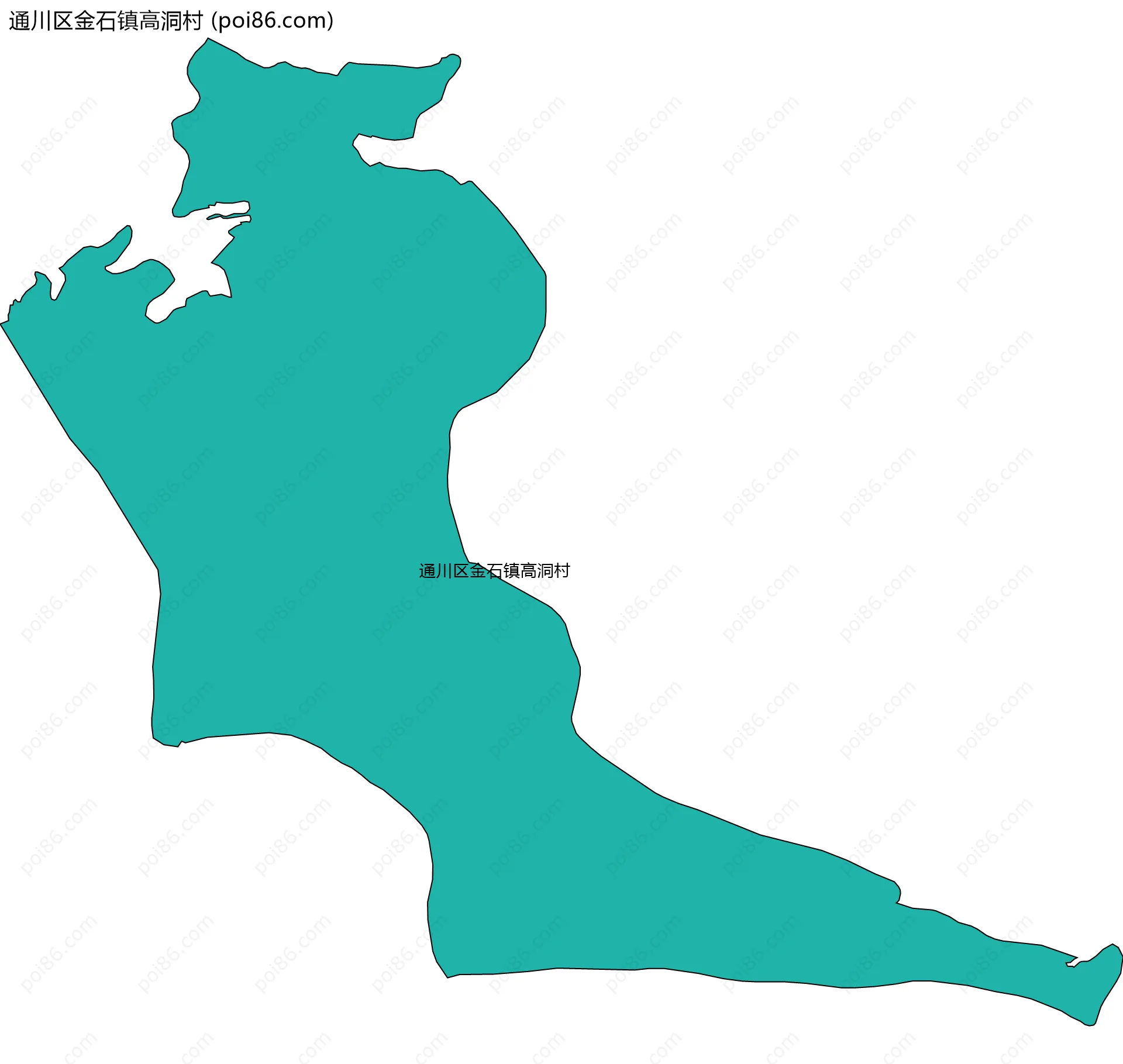 通川区金石镇高洞村边界地图